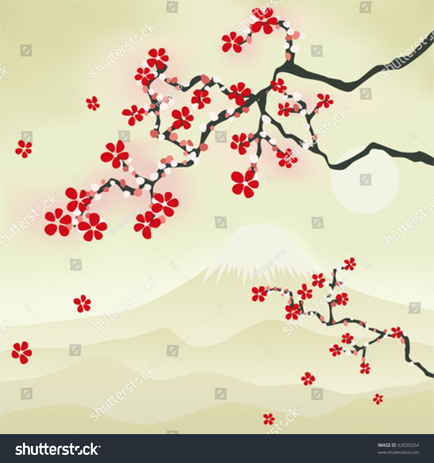 of symbol sakura japan Cherry  Illustration Vector. Japanese 63035254  Blossom.