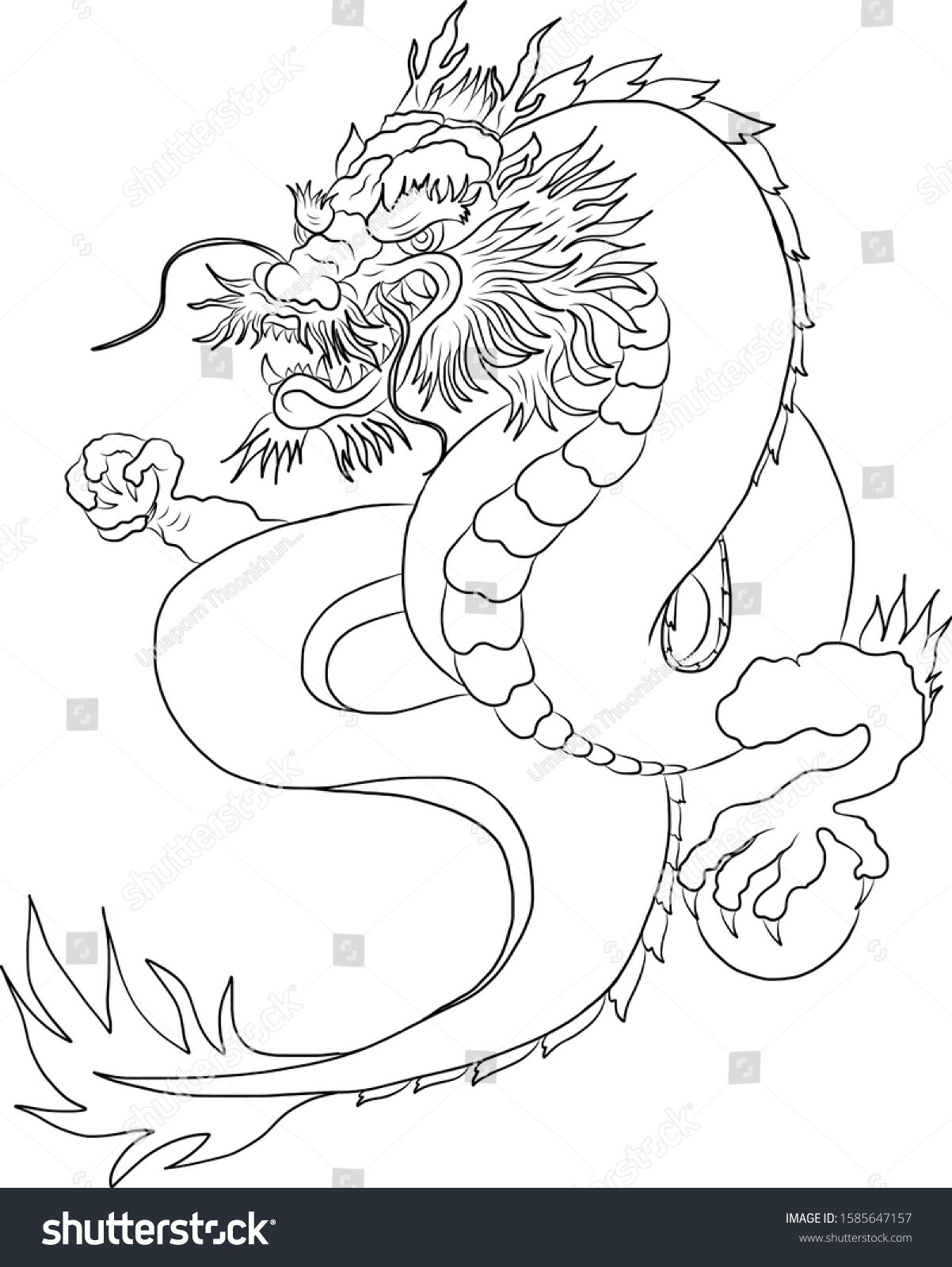 Japanese Dragon Cartoon Style Printing On Stock Vector Royalty Free