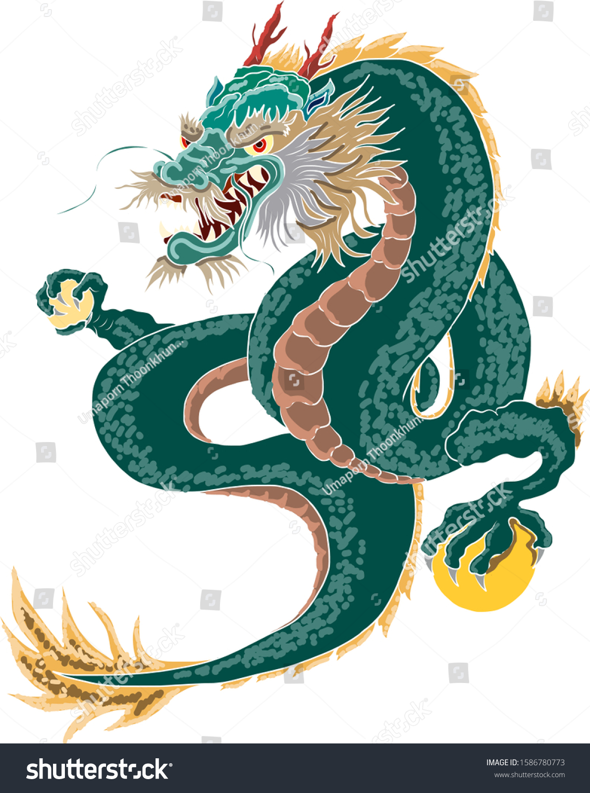 Japanese Dragon Cartoon Style Printing On Stock Vector (royalty Free 