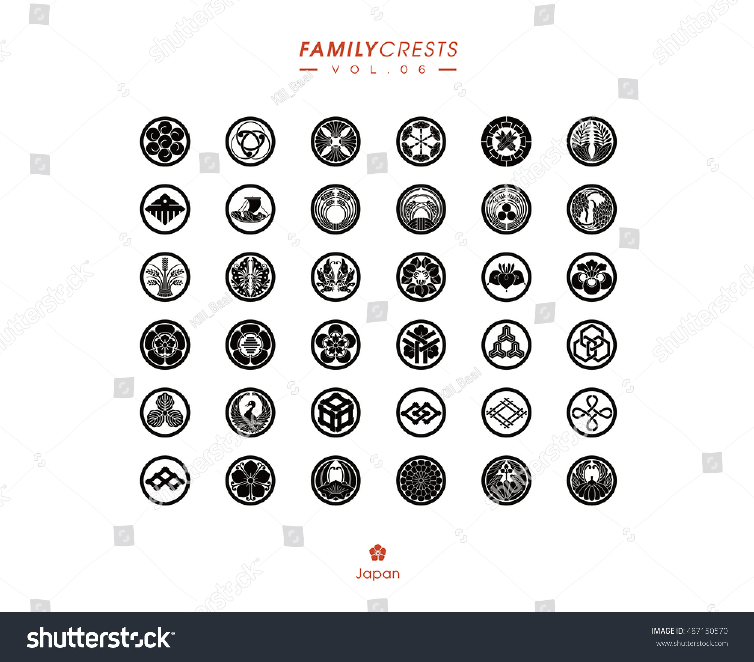 japanese-family-crests-collection-vol6-stock-vector-royalty-free