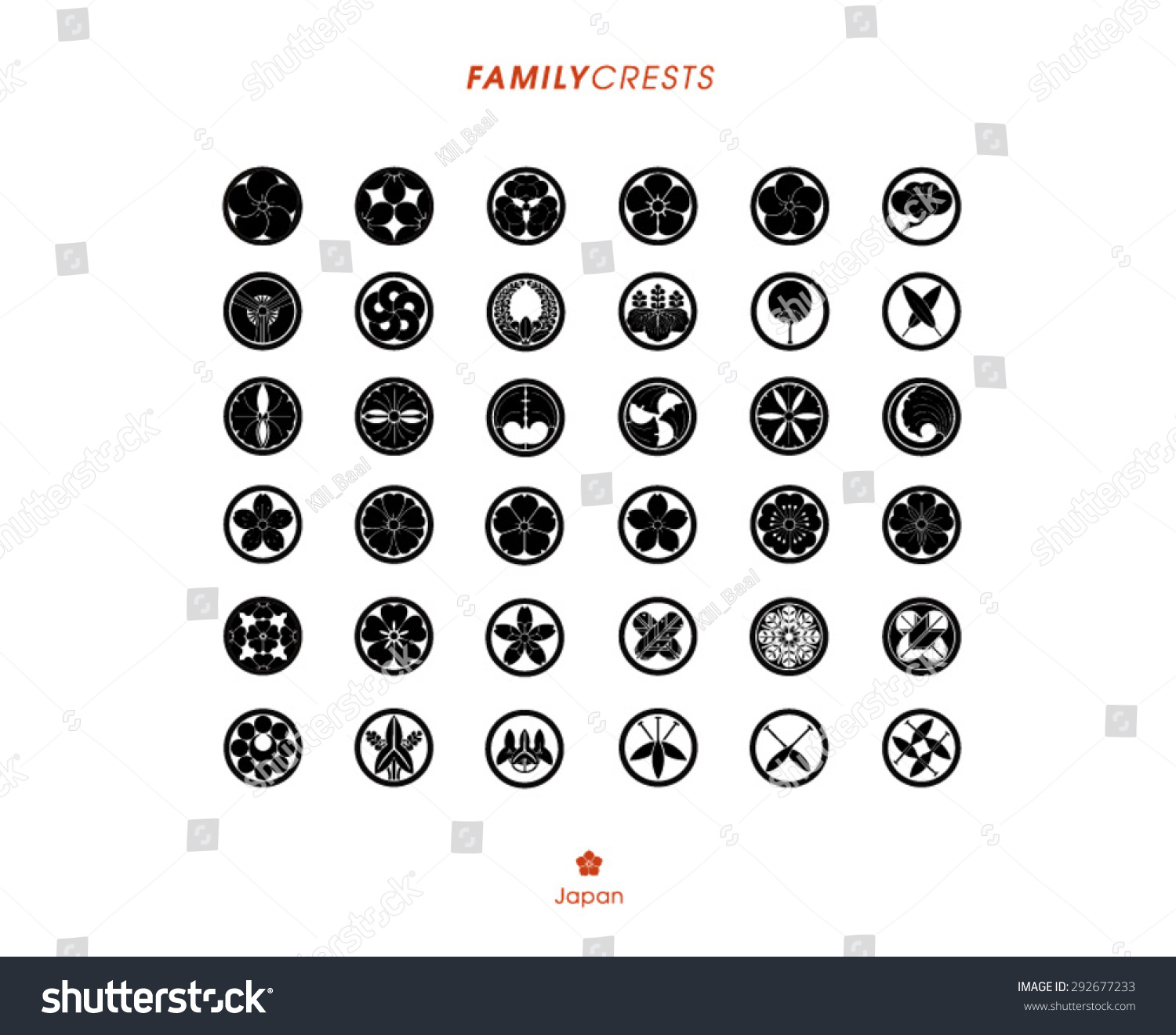 japanese-family-crests-set-stock-vector-royalty-free-292677233