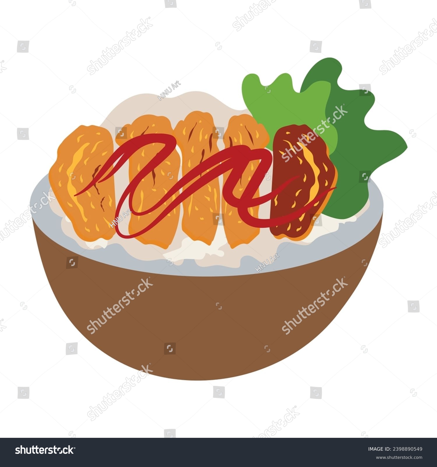 SVG of Japanese katsu Curry With Chicken Cutlet.  チキンカツの和風カツカレー。 svg