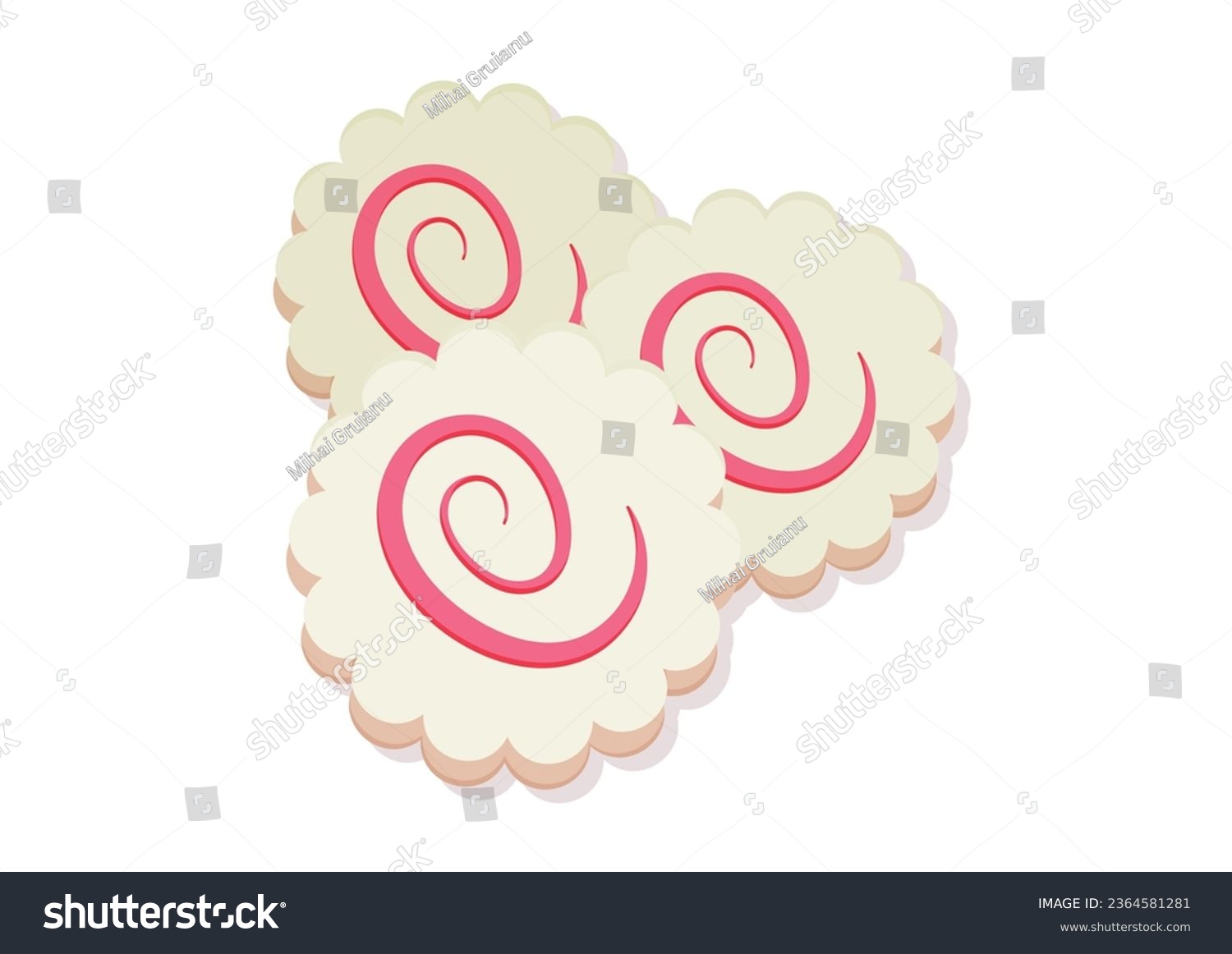 SVG of Japanese Narutomaki Fish Vector Flat Design Isolated On white Background. Japanese Food svg