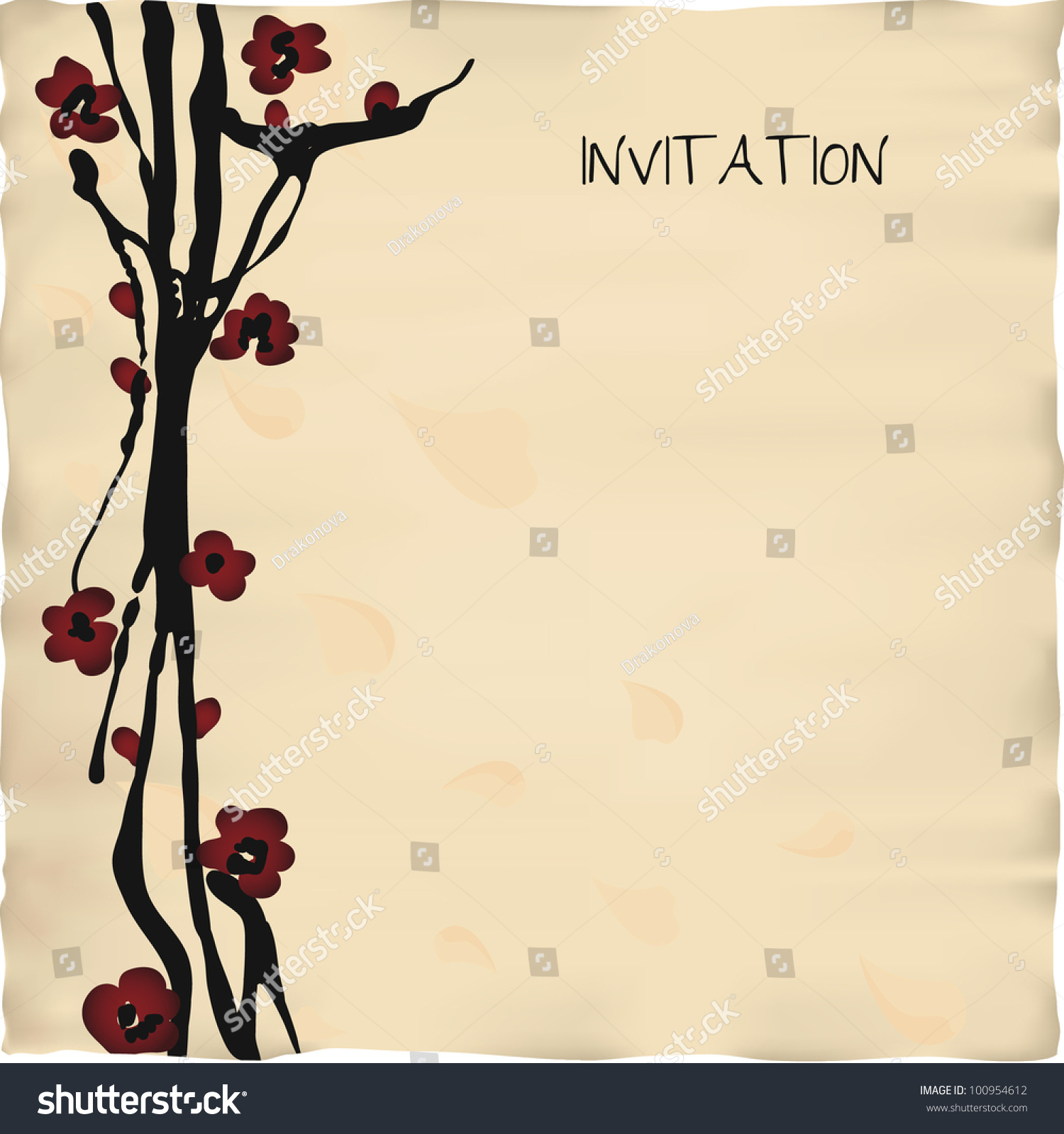 Japanese Chinese Style Invitation Card Template Stock ...