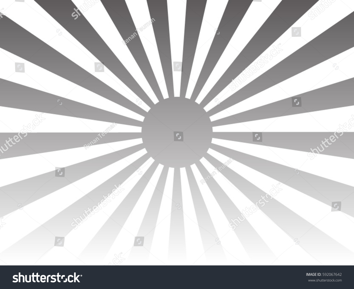 Japanese Sun Background Sun Rays Stock Vector 592067642 - Shutterstock