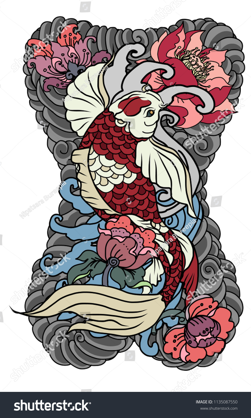 50+ Japanese Koi Fish Full Back Tattoo Images