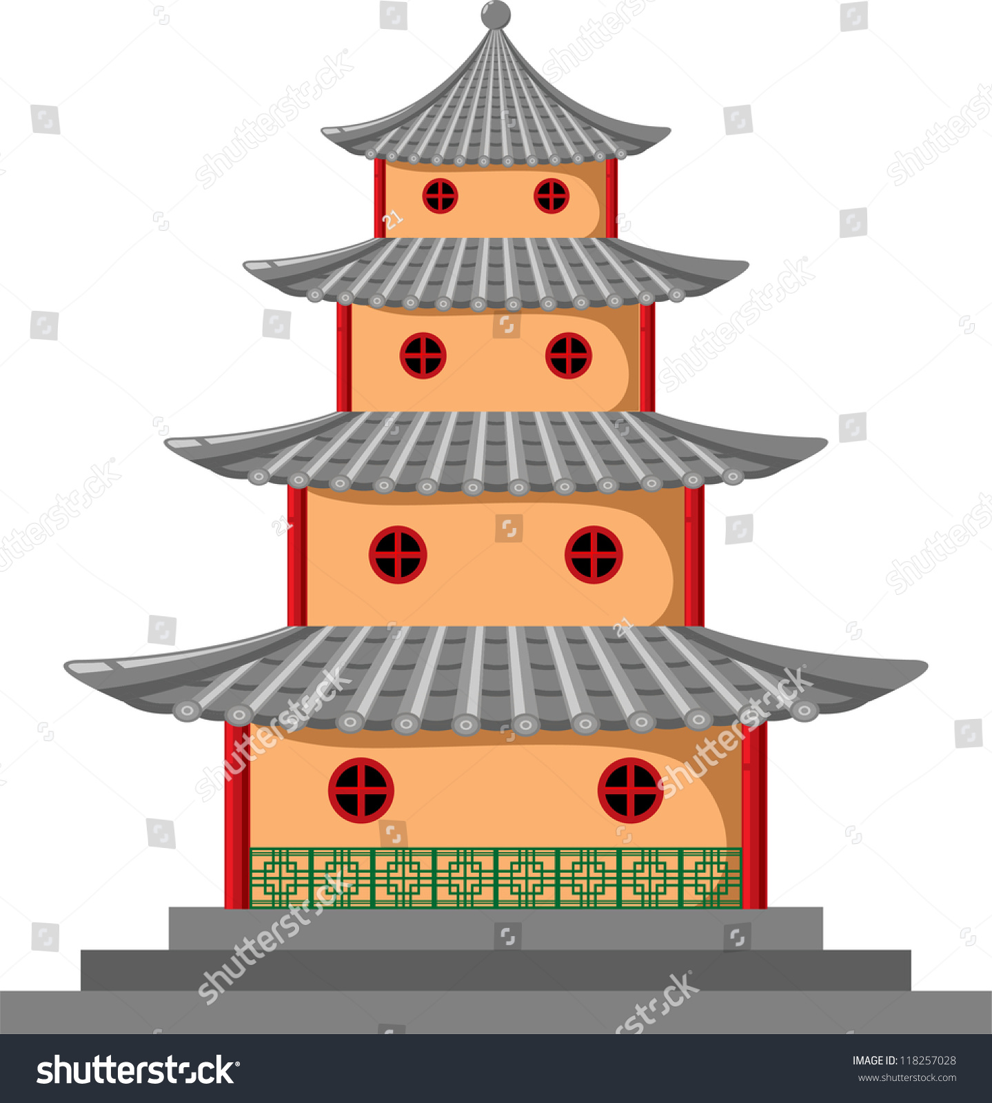 Japanese Temple 스톡 벡터 118257028 - Shutterstock