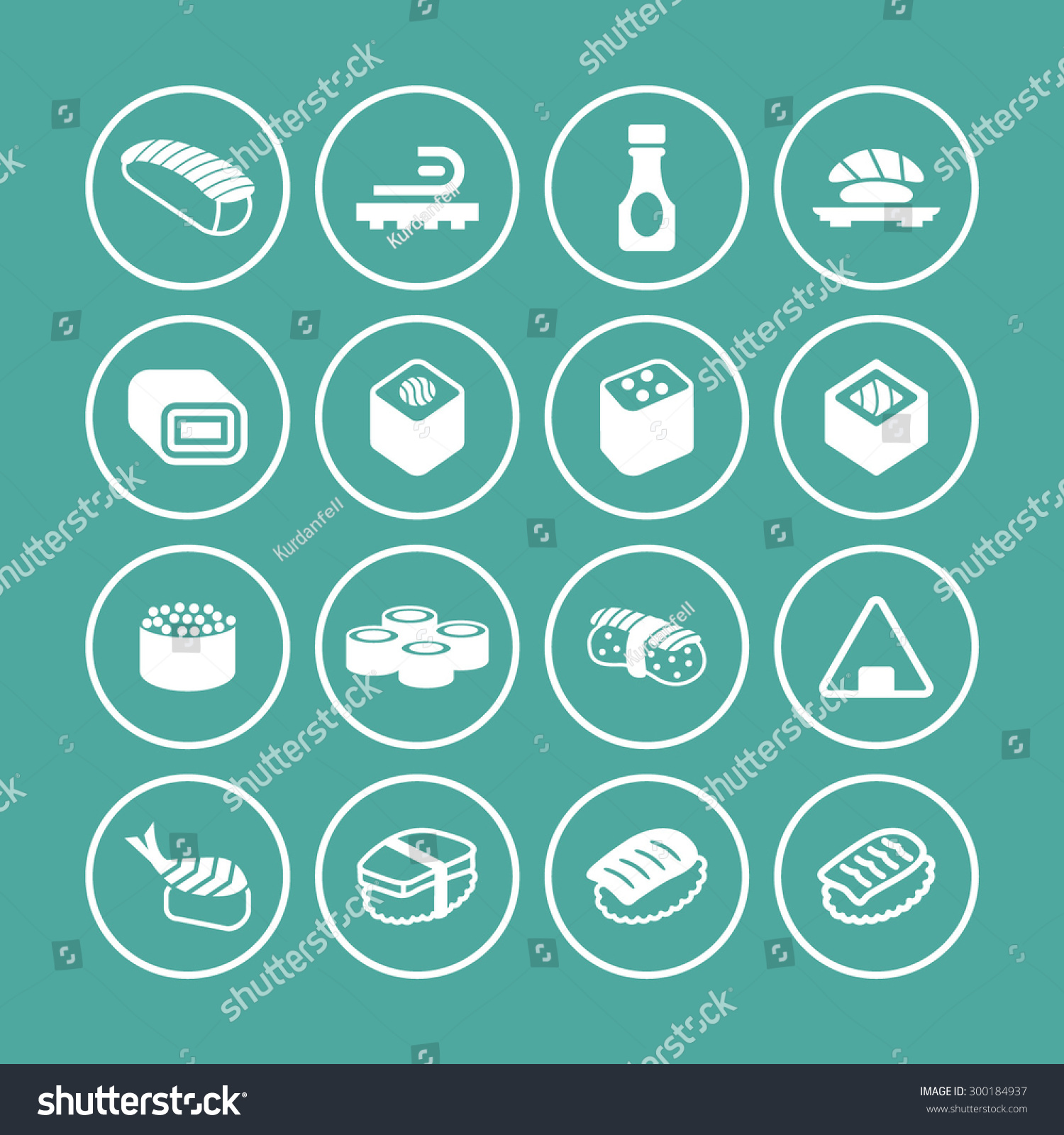 Japanese Traditional Food Icons Vector De Stock Libre De Regalías 300184937 Shutterstock