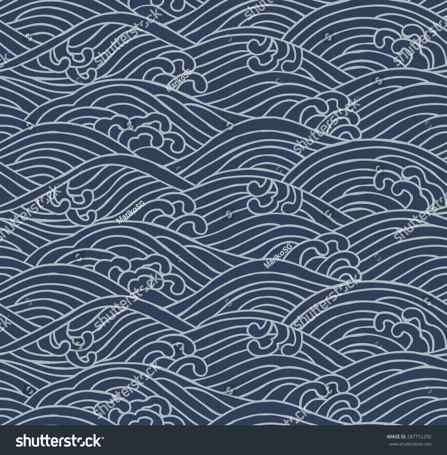 Japanese Traditional Pattern Seigaiha Stock Vector 287752292 - Shutterstock