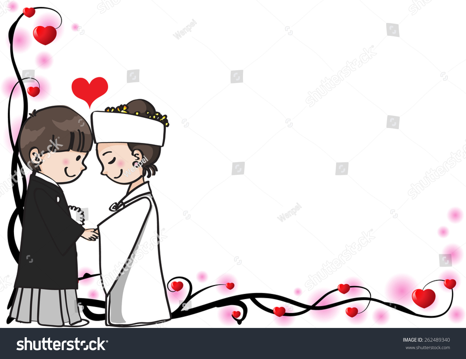 Japanese Wedding Greeting Card Border Japanese Wedding Greeting Card Border
