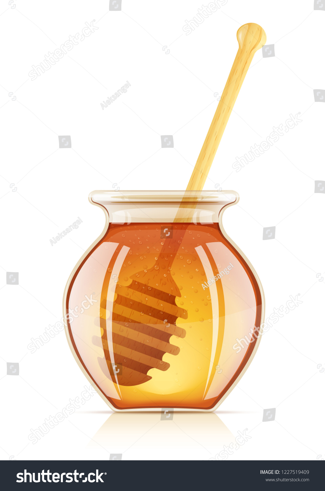 Jar Dipper Honey Eps10 Vector Illustration Stock Vector (Royalty Free ...