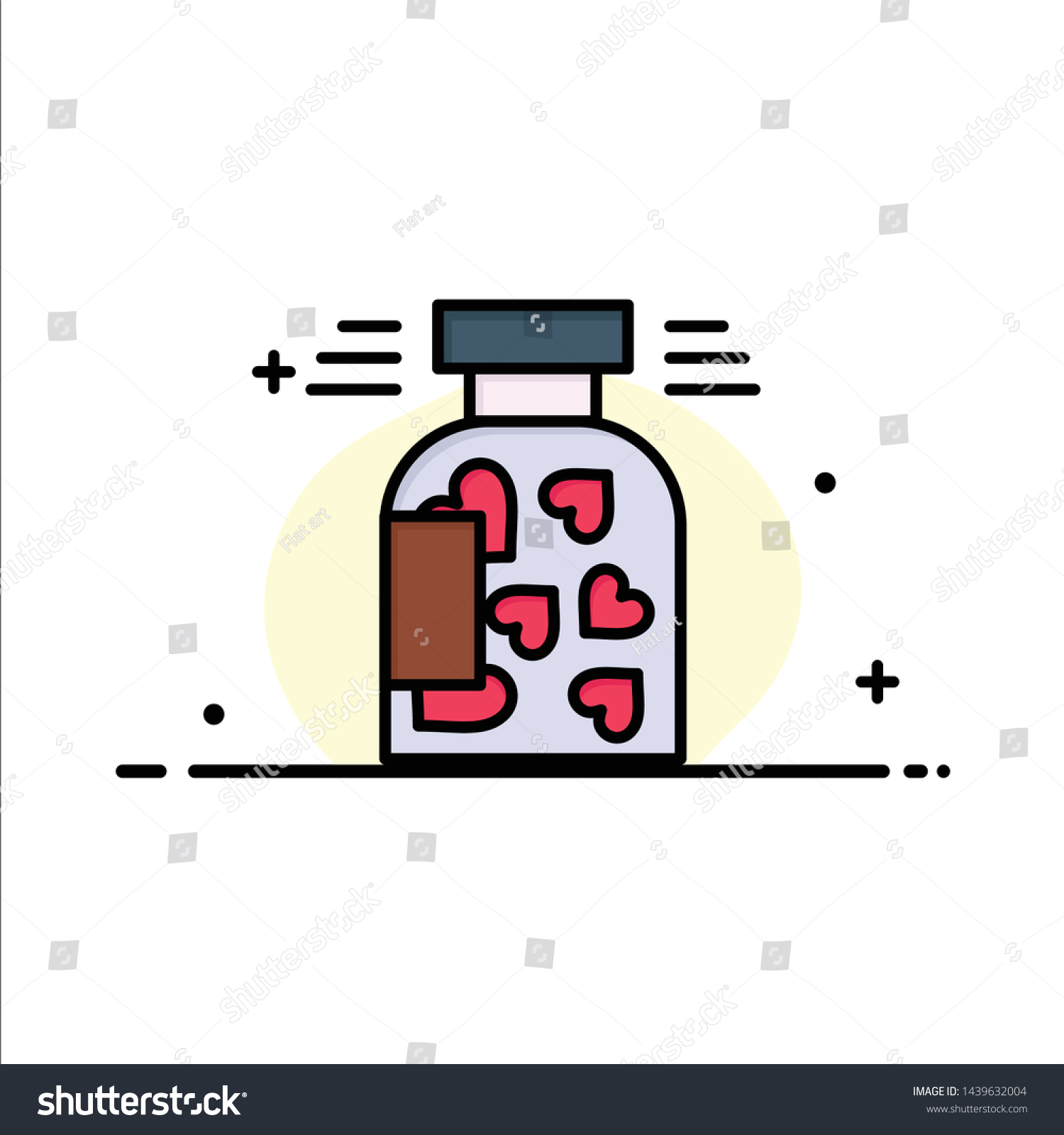 Jar Bottle Cookies Heart Valentine Business Stock Vector Royalty Free