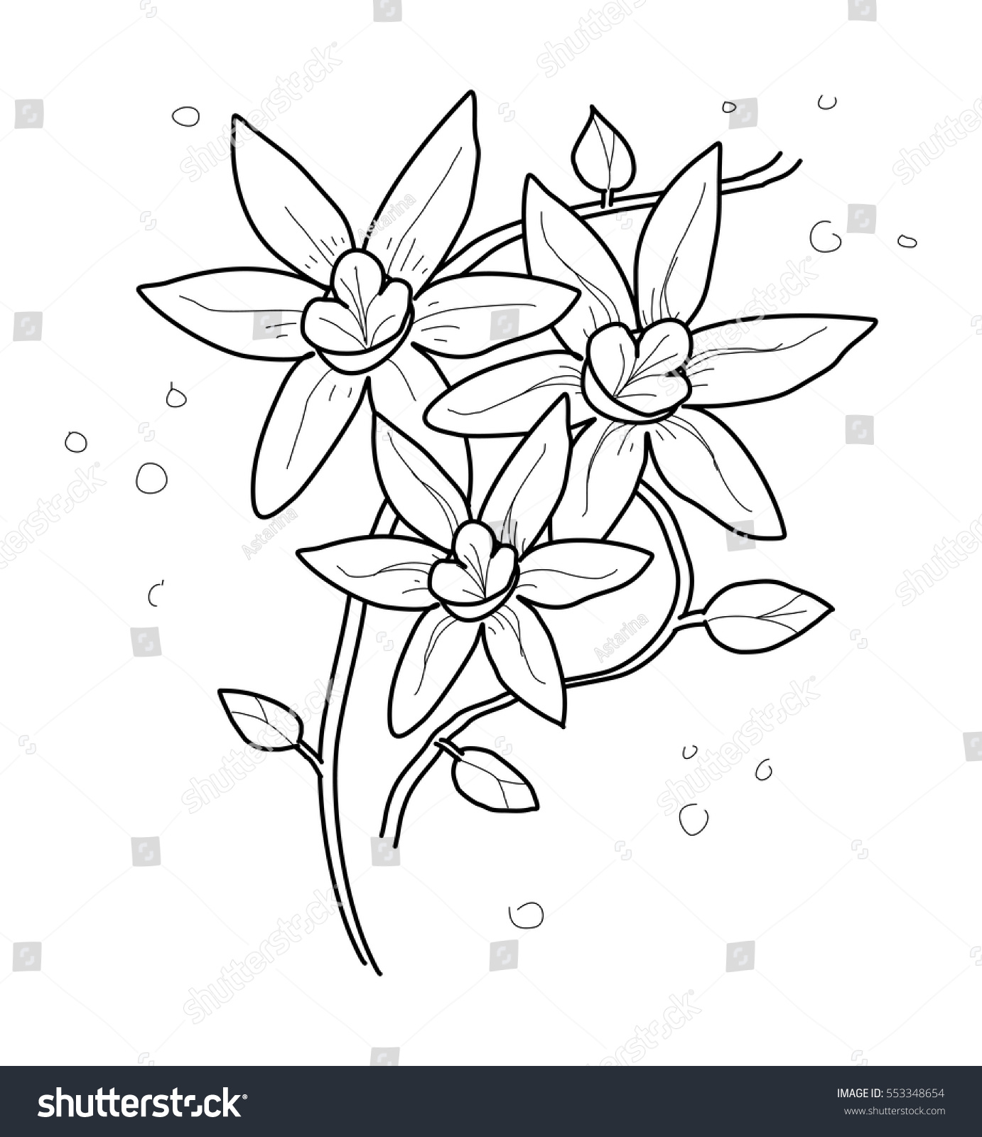 Jasmine Flower Doodle Stock Vector (Royalty Free) 553348654
