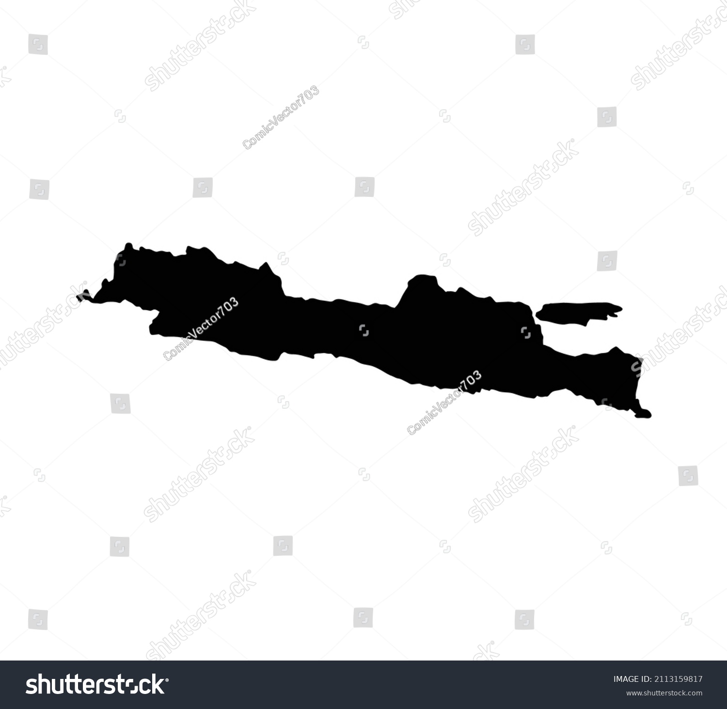 Java Island Map Silhouette Indonesia Region Stock Vector (Royalty Free ...