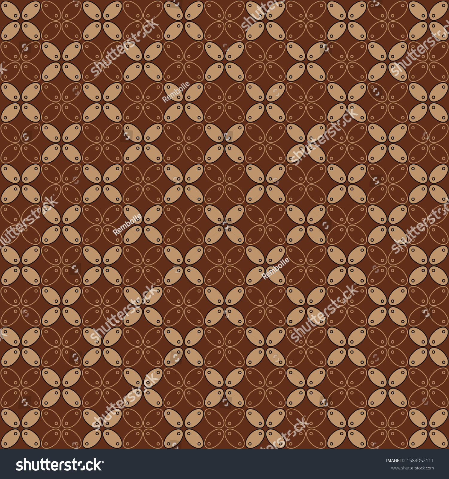 SVG of Javanese batik seamless patern. Various Indonesian batik motifs. Batik Kawung. svg