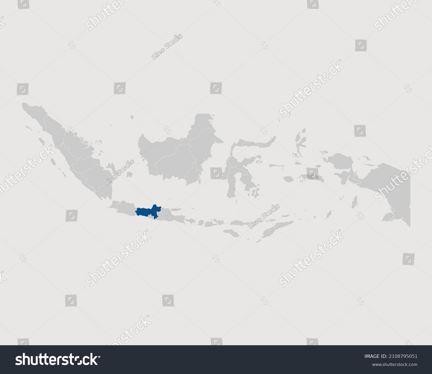 Jawa Tengah Highlighted On Indonesia Map Stock Vector Royalty Free