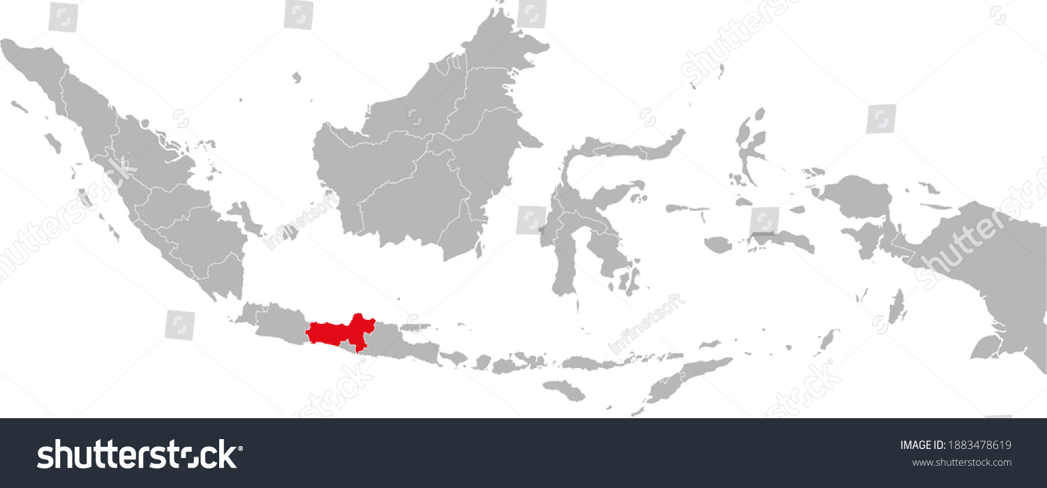 SVG of Jawa tengah province isolated on indonesia map. Gray background. Business concepts and backgrounds. svg
