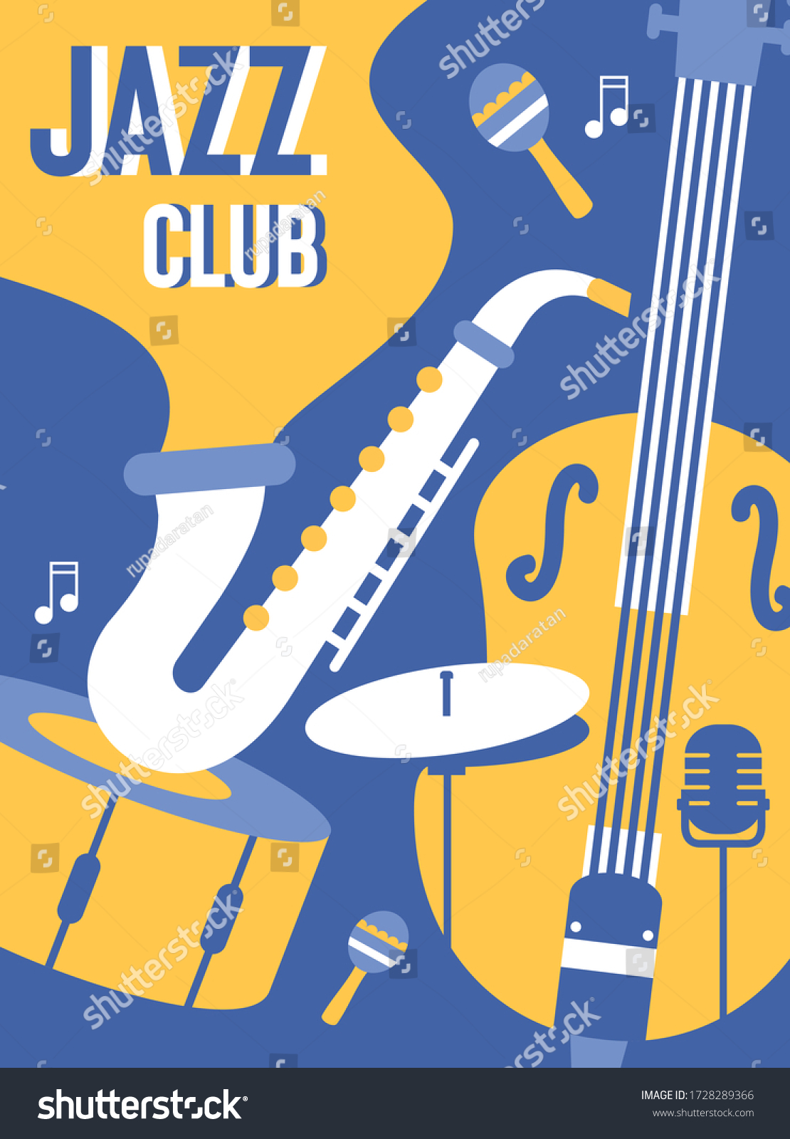 Jazz Club Poster Design Invitation Music Stock Vector (Royalty Free ...