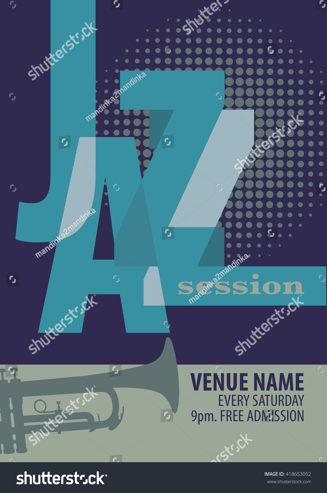 Jazz Festival Poster Template Stock Vector (Royalty Free) 418653052