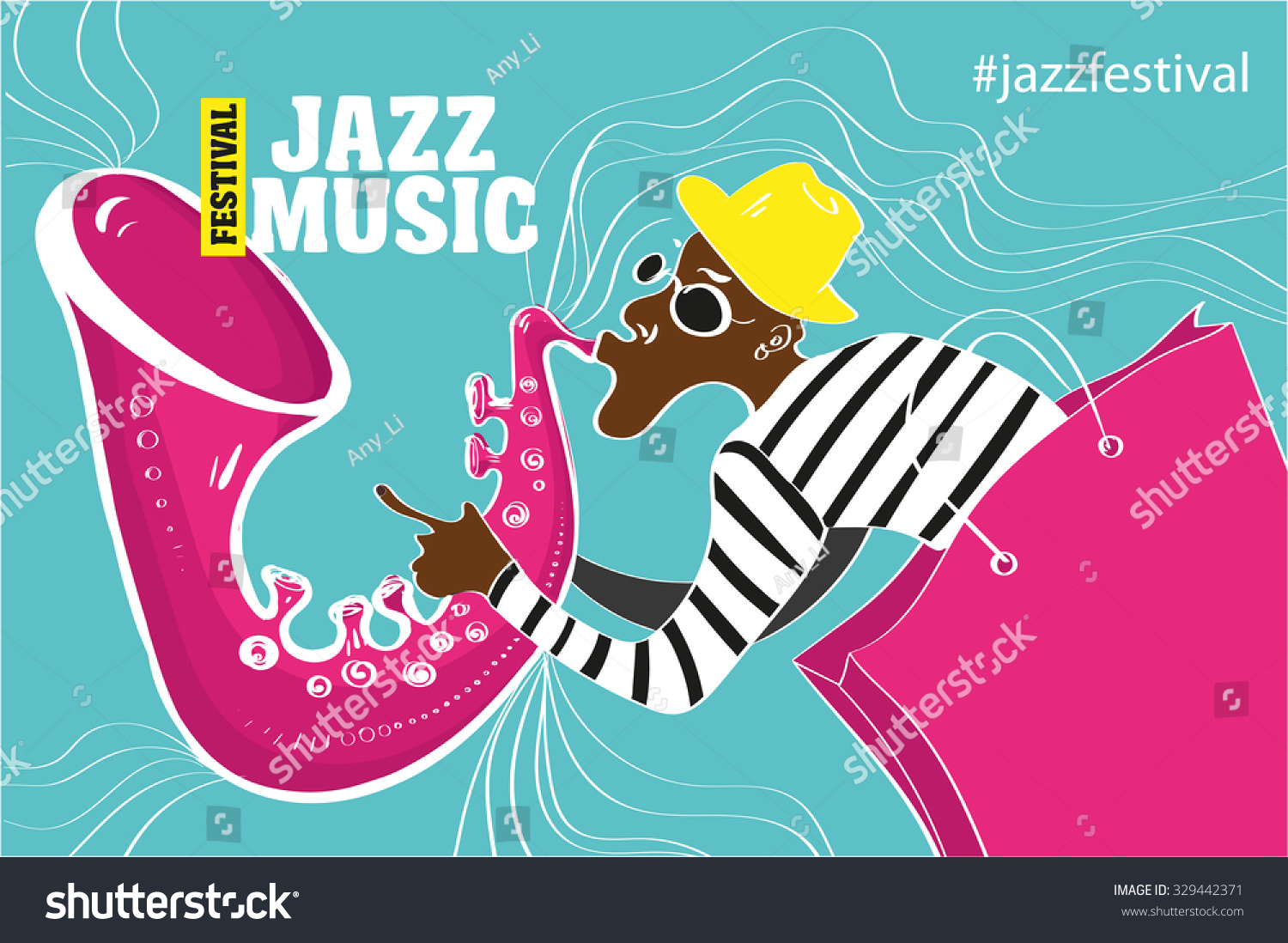 Jazz Music Festival Poster Background Template Stock Vector (Royalty