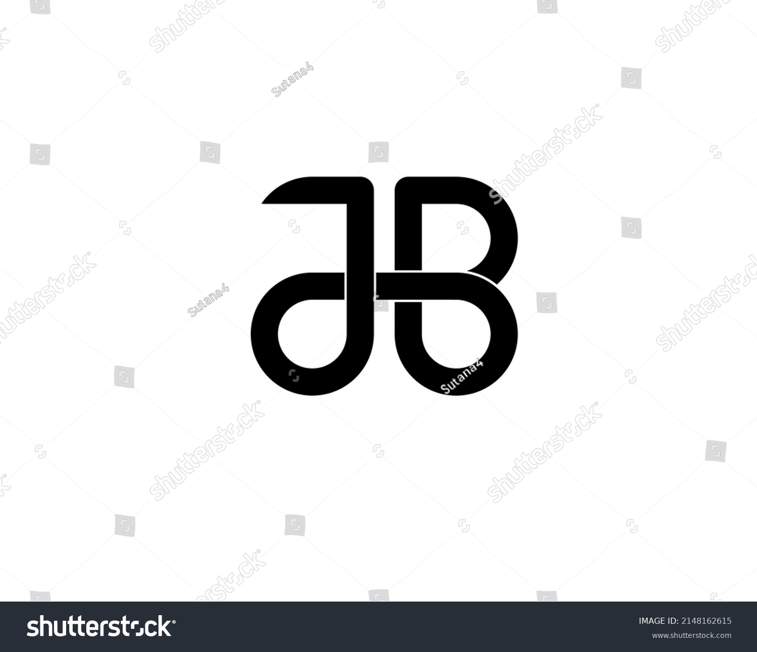 Jb Bj B J Initial Letter Stock Vector (Royalty Free) 2148162615 ...