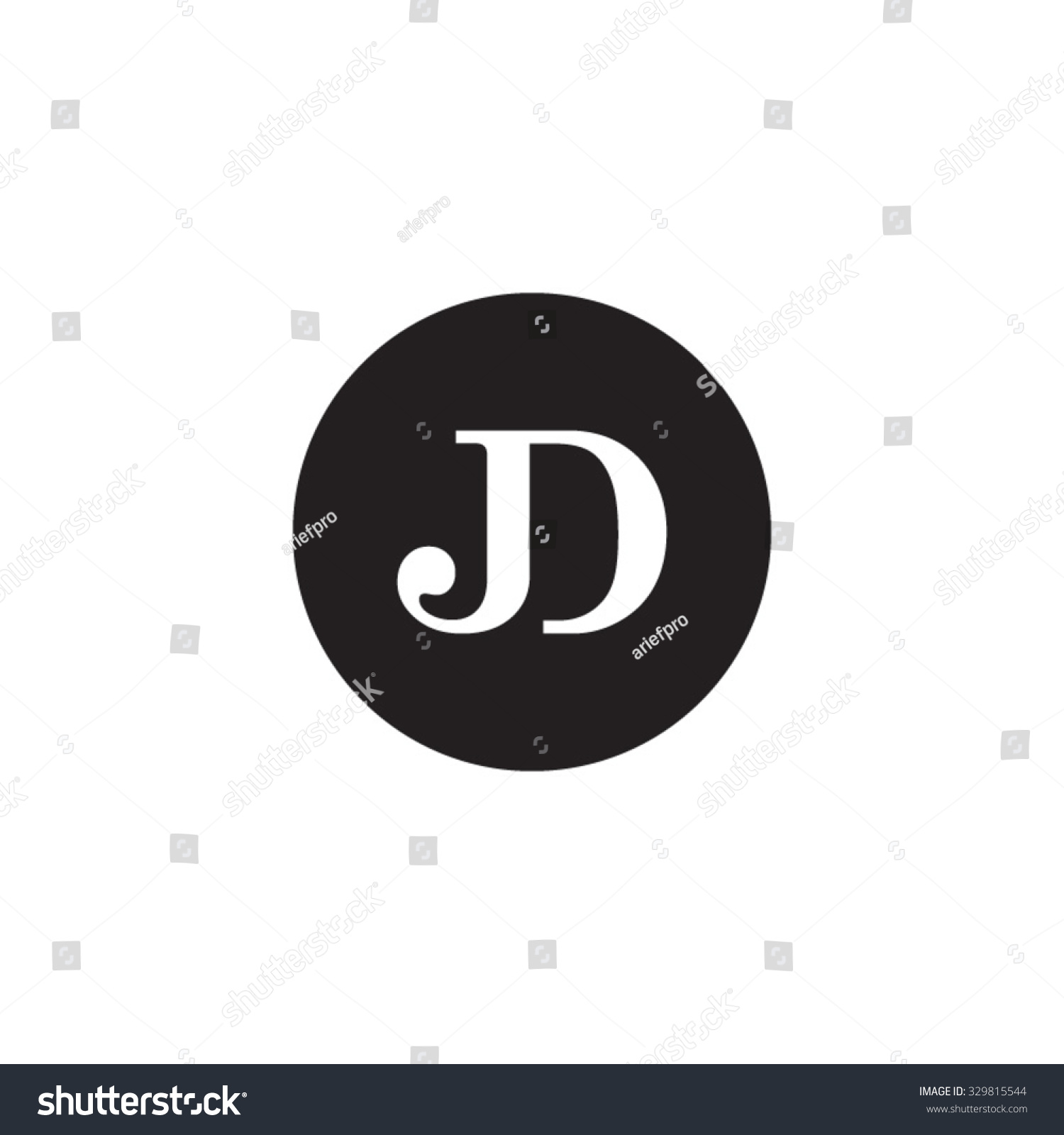 Jd Initial Monogram Circle Logo Stock Vector (Royalty Free) 329815544