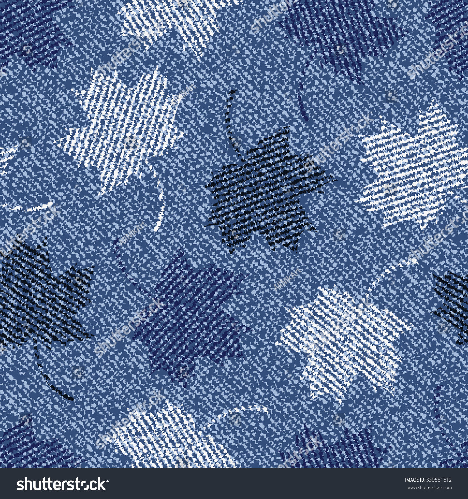 Jeans Background Maple Leaves Camouflage Vector Stock Vector 339551612 ...