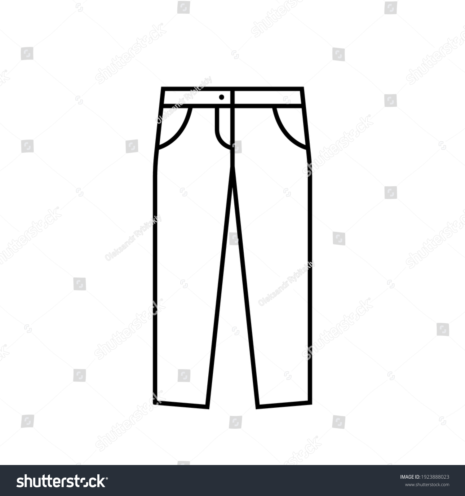 Jeans Icon Vector Line Style On Stock Vector (Royalty Free) 1923888023 ...