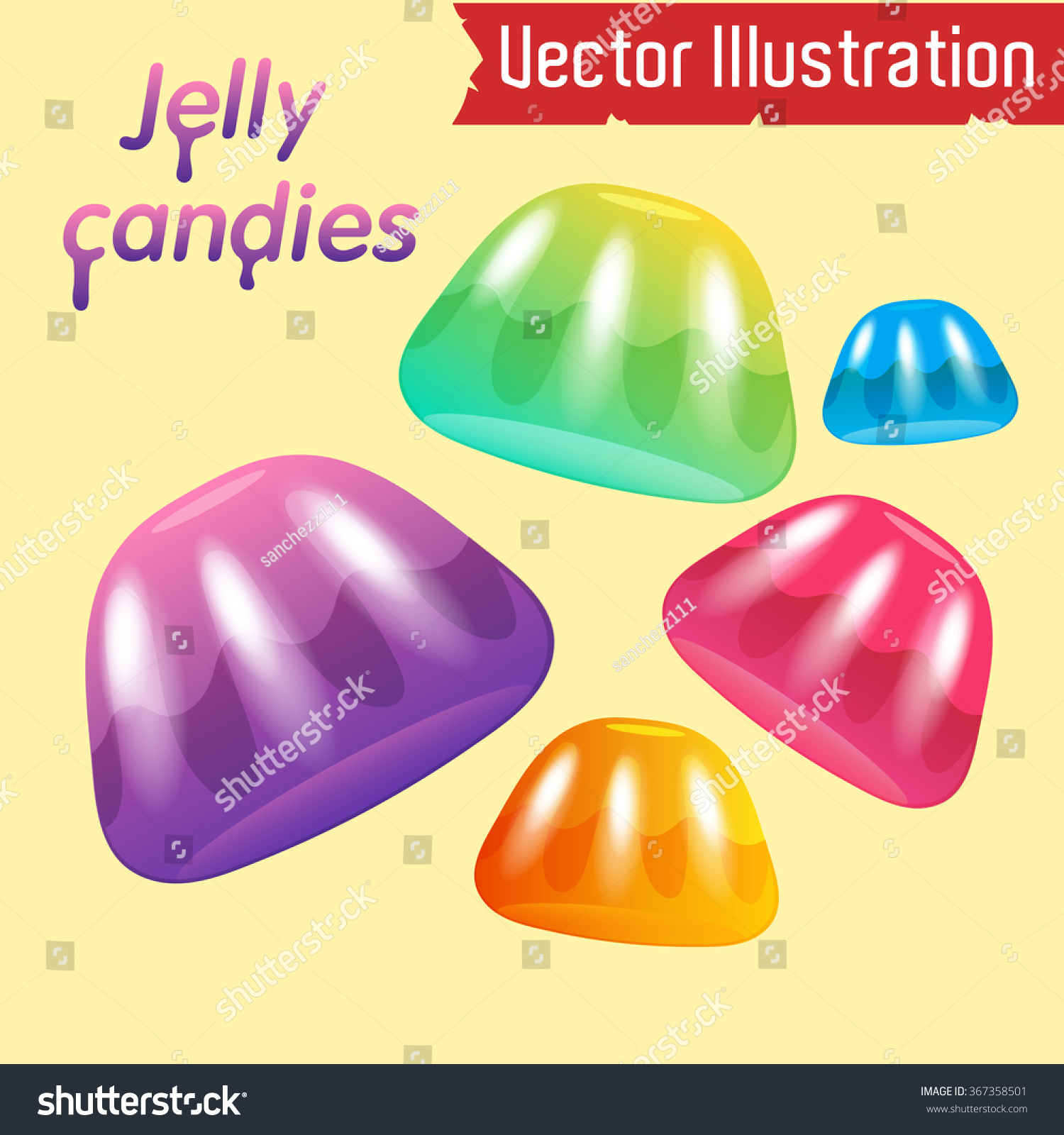 Jelly Candies Vector Illustration Stock Vector 367358501 ...