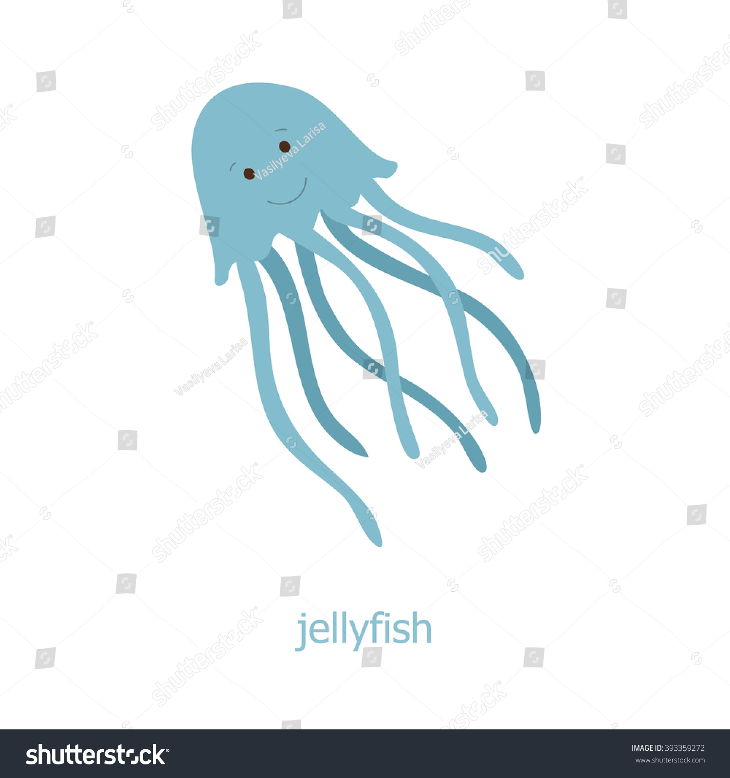 Jellyfish Cartoon Character Sea Jelly Australia Stock Vector (Royalty ...