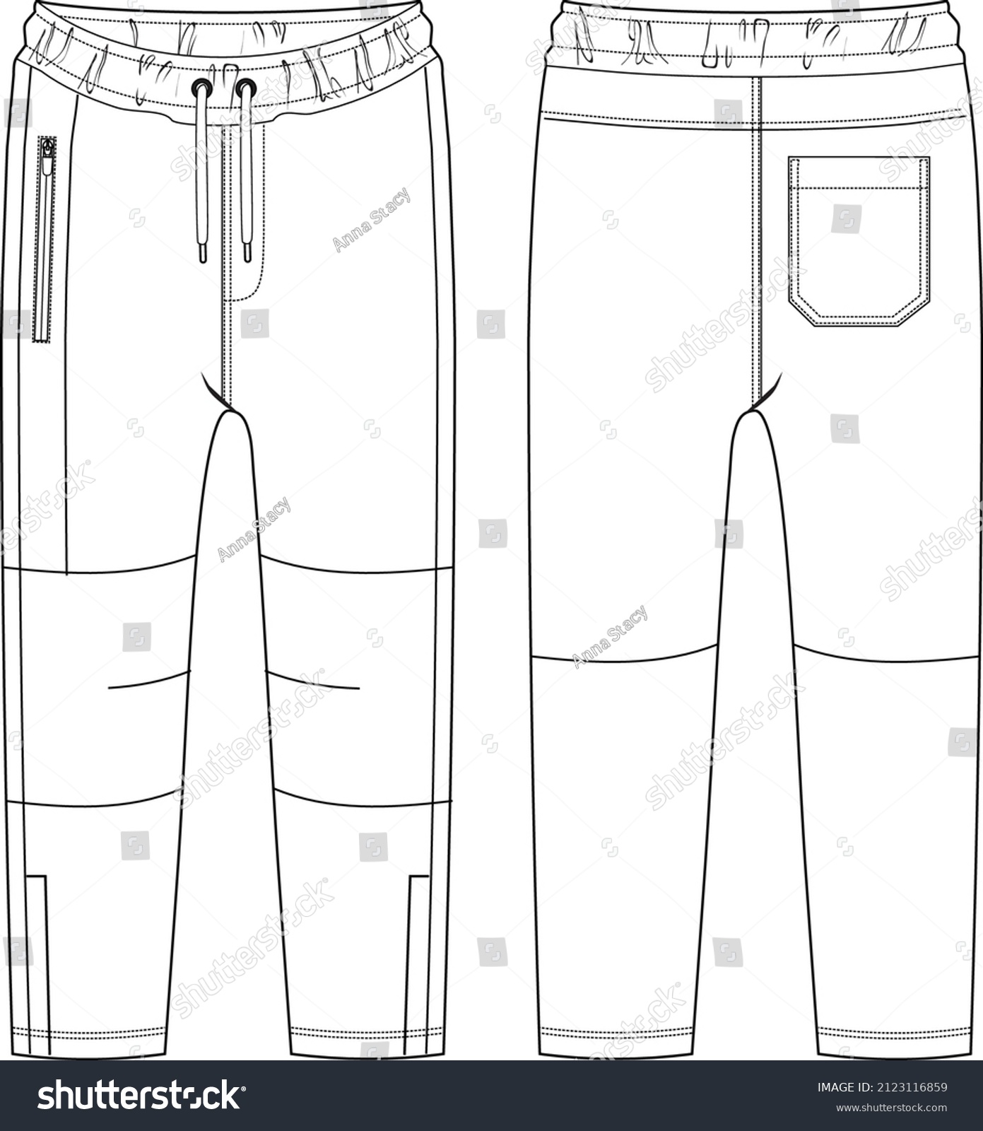 Jersey Trousers Boys Technical Drawing Fashion Stock Vector (Royalty ...