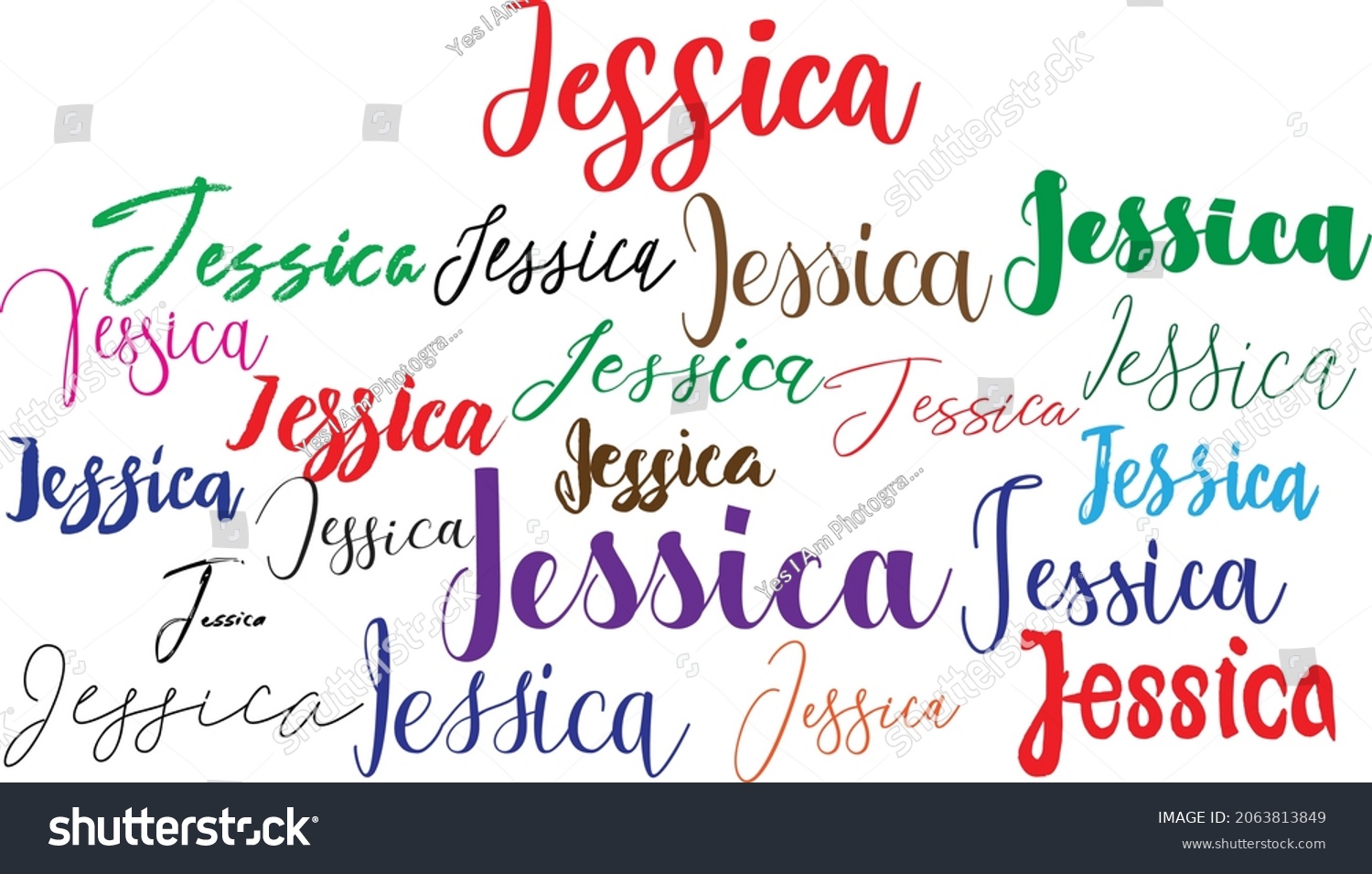 Jessica Girl Name Multi Fonts Typography Stock Vector Royalty Free 2063813849 3991