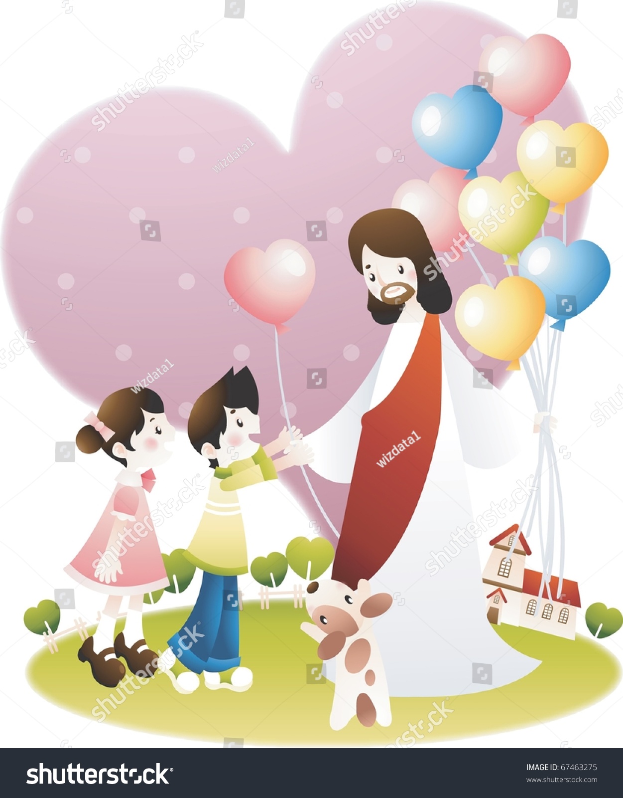 Jesus Christ Children Stock Vector 67463275 - Shutterstock