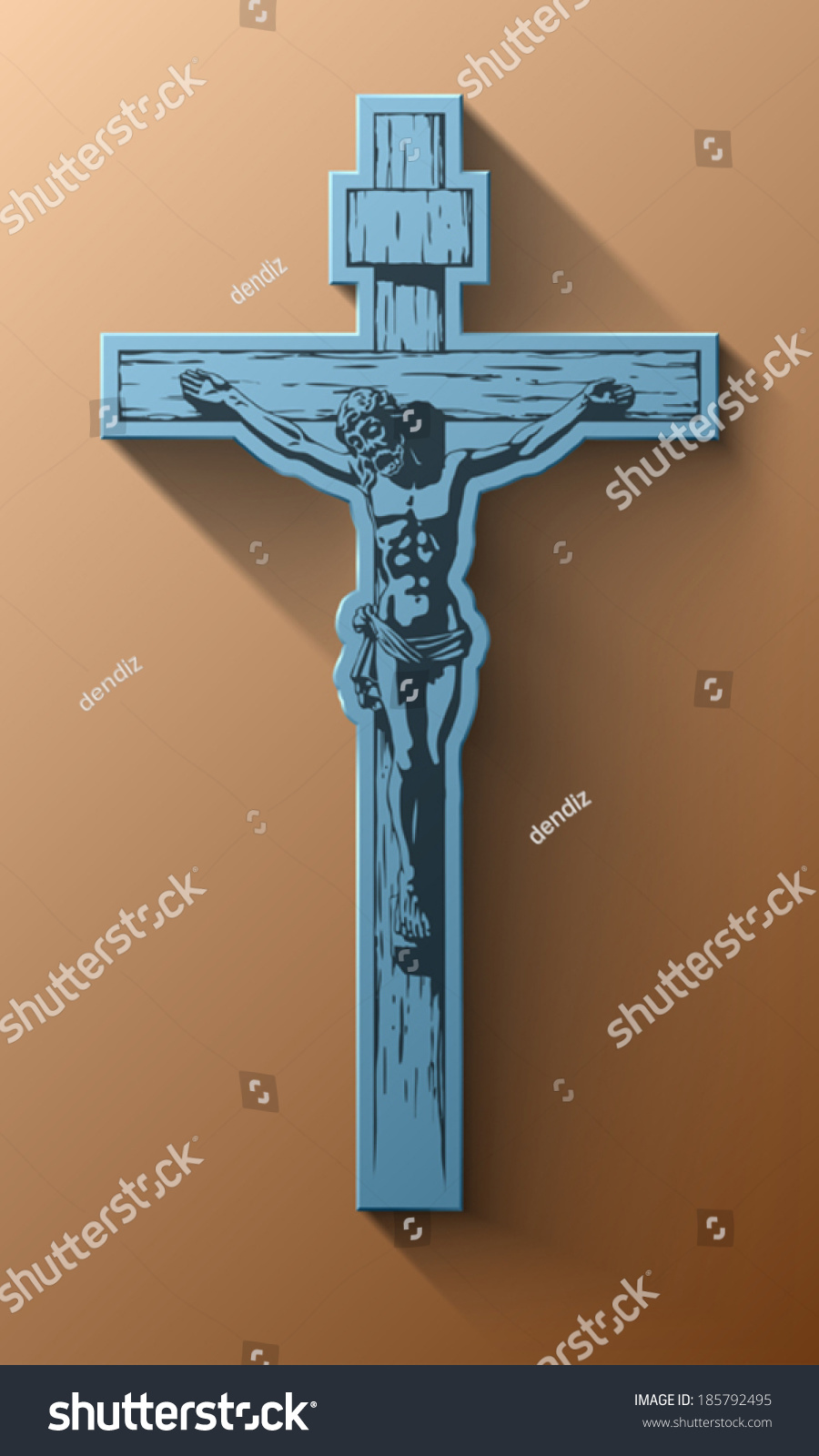 Vektor Stok Jesus Christ Crucifix Blessing Cross Christianity (Tanpa ...