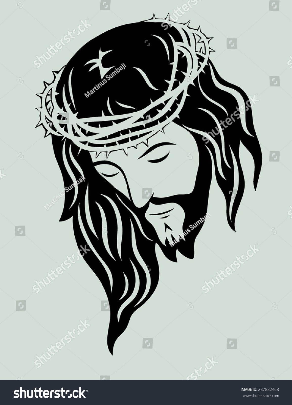 Jesus Christ Face Art Vector Design Stock Vector 287882468 - Shutterstock