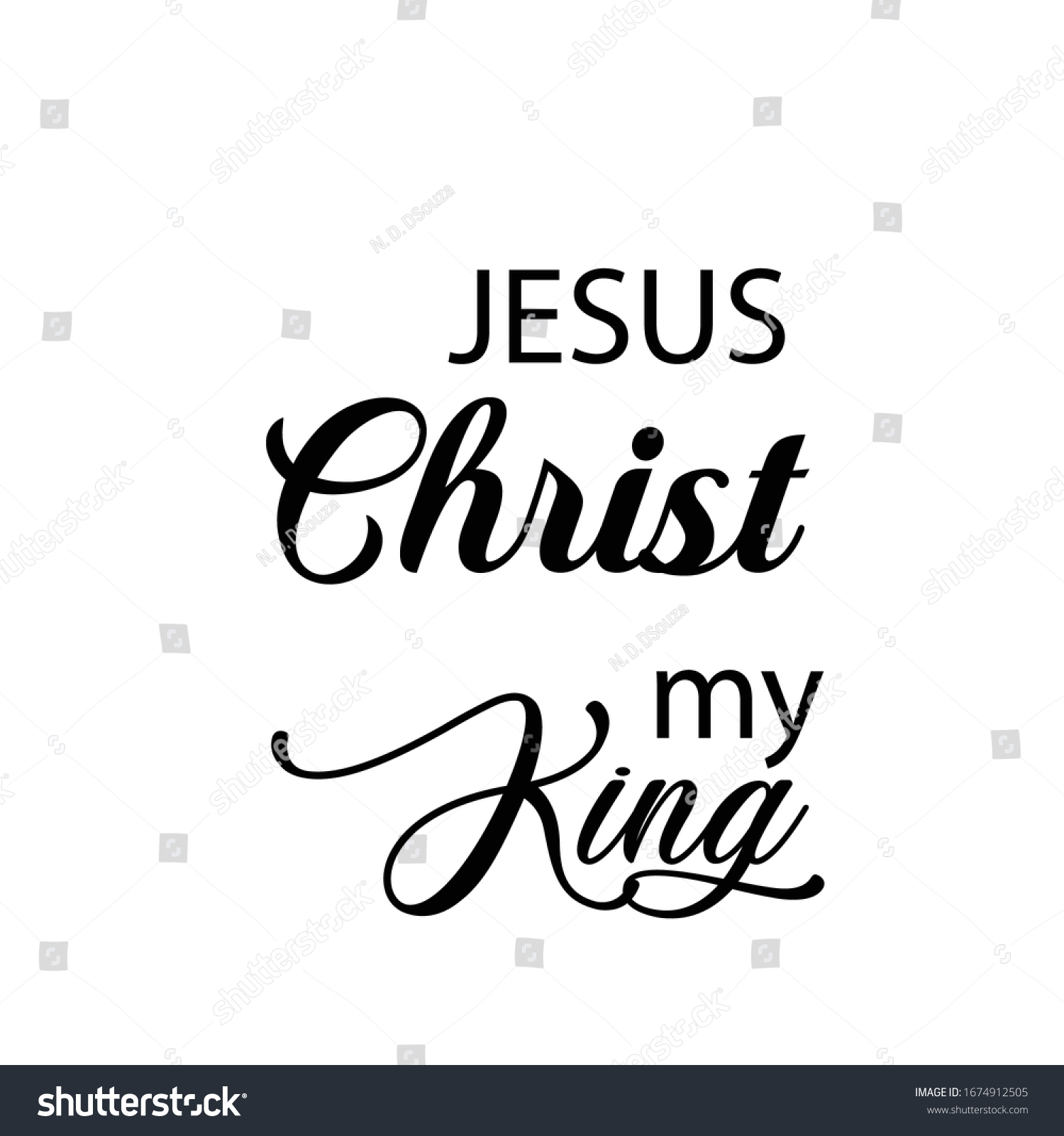 Jesus Christ My King Christian Quote Stock Vector (Royalty Free ...