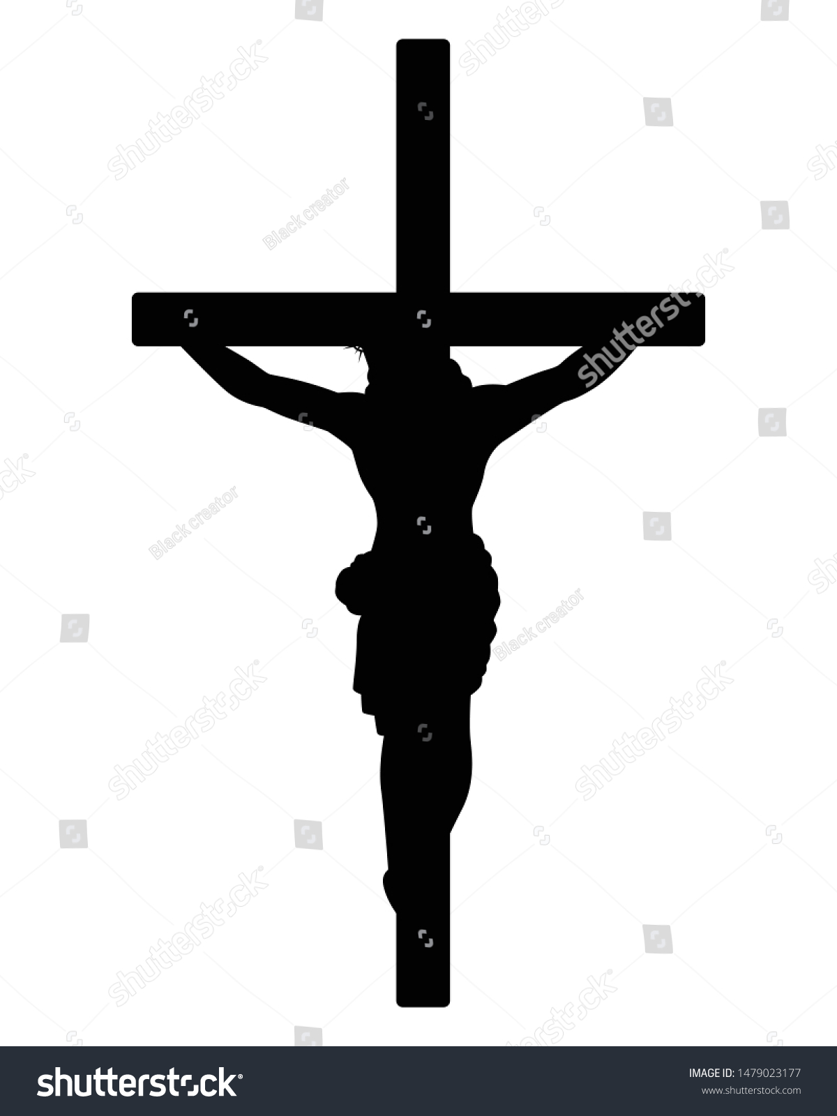 Jesus Christ On Cross Silhouette Vector Stock Vector (Royalty Free ...