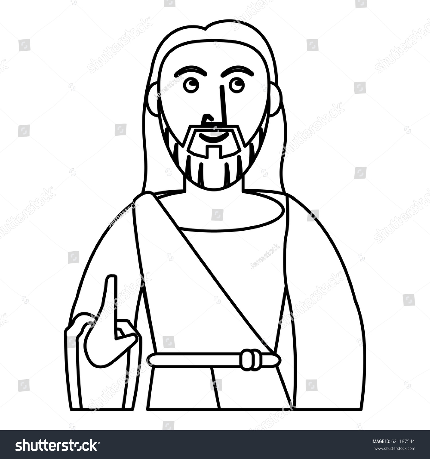 Jesus Christ Prayer Sacred Outline Stock Vector Royalty Free