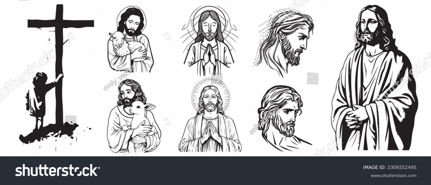 SVG of Jesus Christ son of God Savior vector illustration laser cutting svg