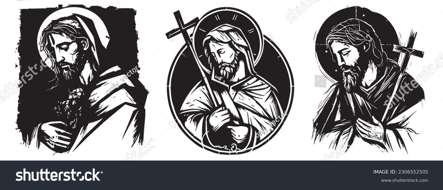 SVG of Jesus Christ son of God Savior vector illustration laser cutting svg