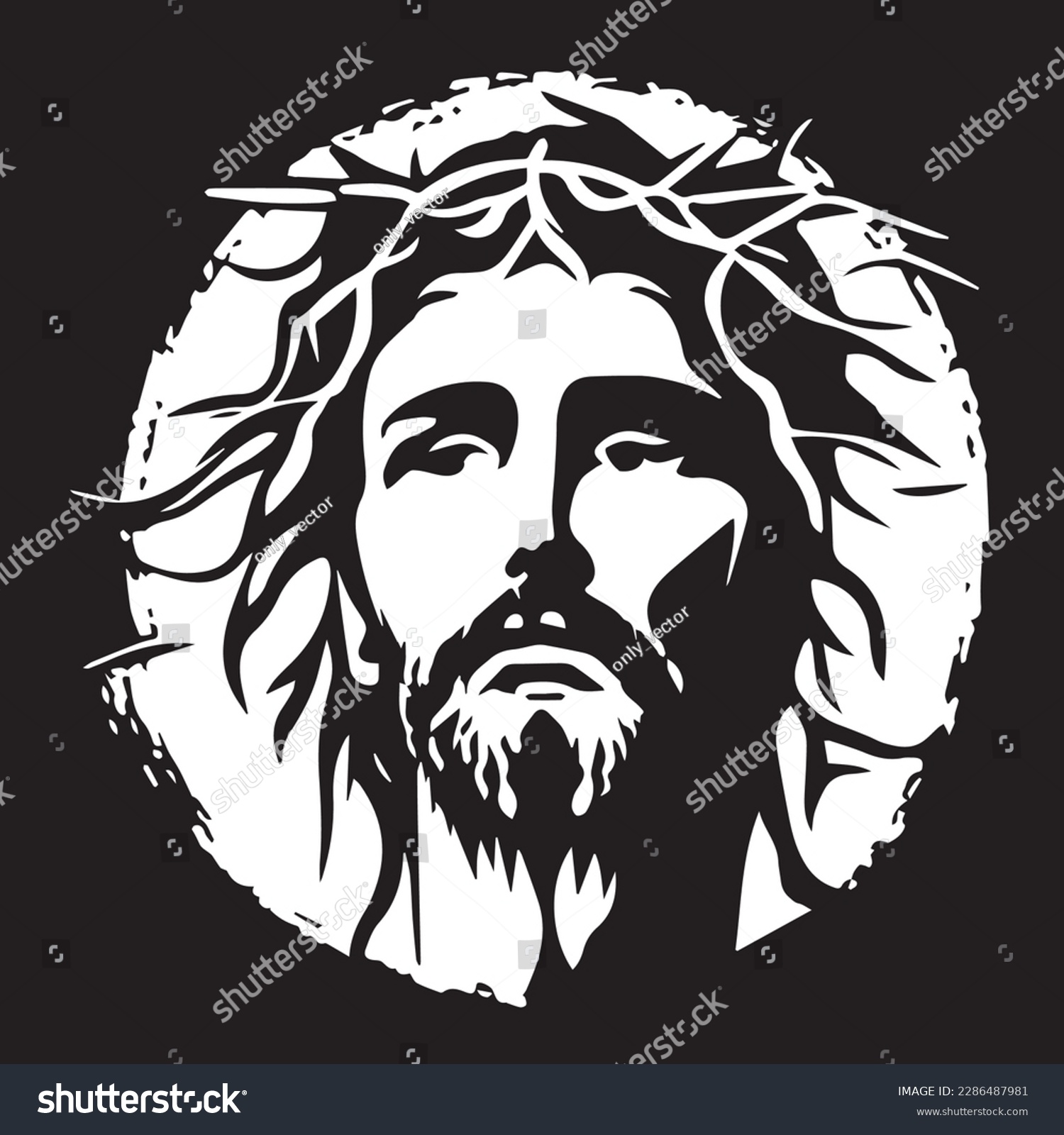 SVG of Jesus Christ. Vector illustration. Silhouette svg of Jesus, laser cutting cnc. svg