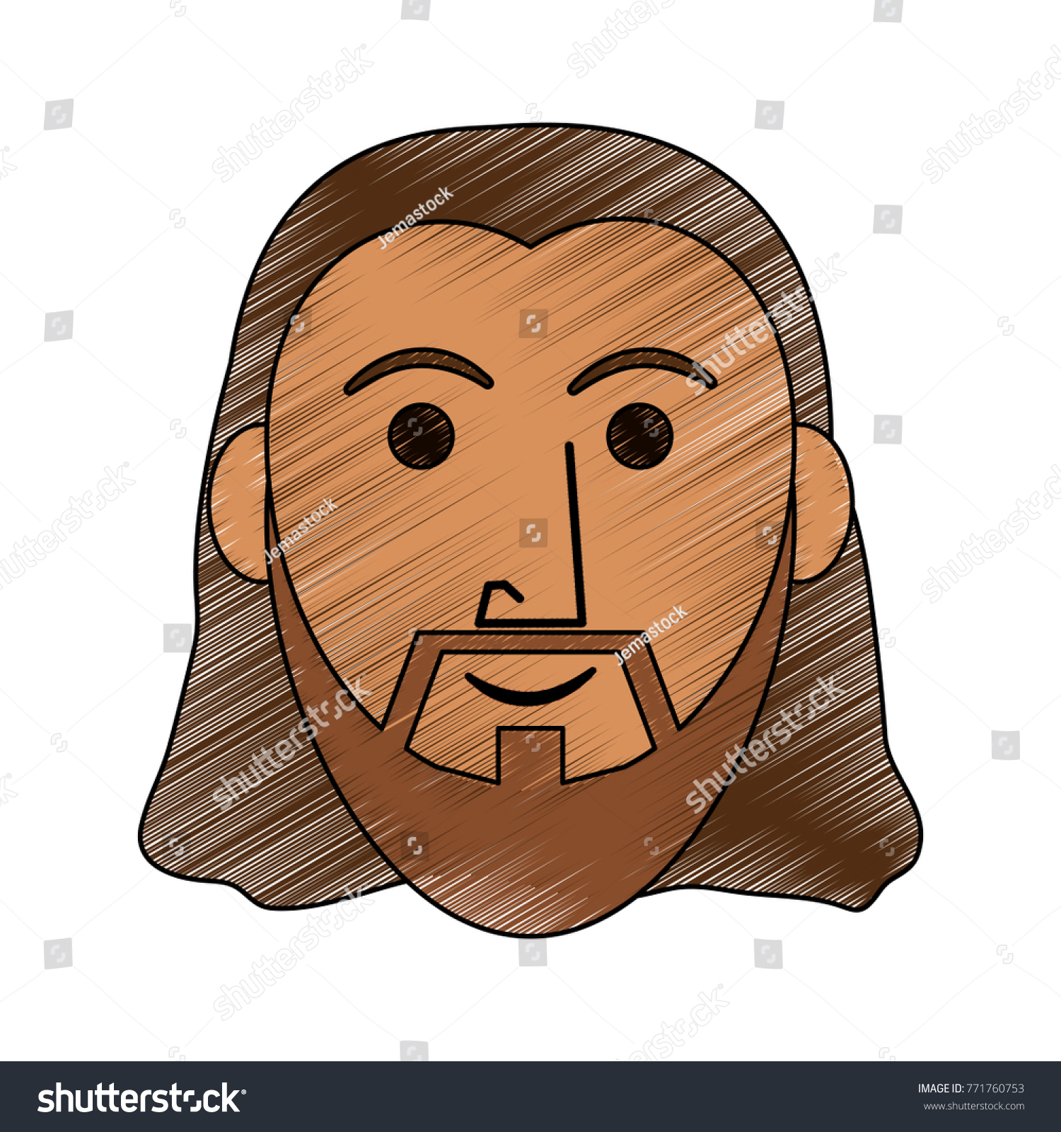 Jesus Face Cartoon Stock Vector (Royalty Free) 771760753 | Shutterstock