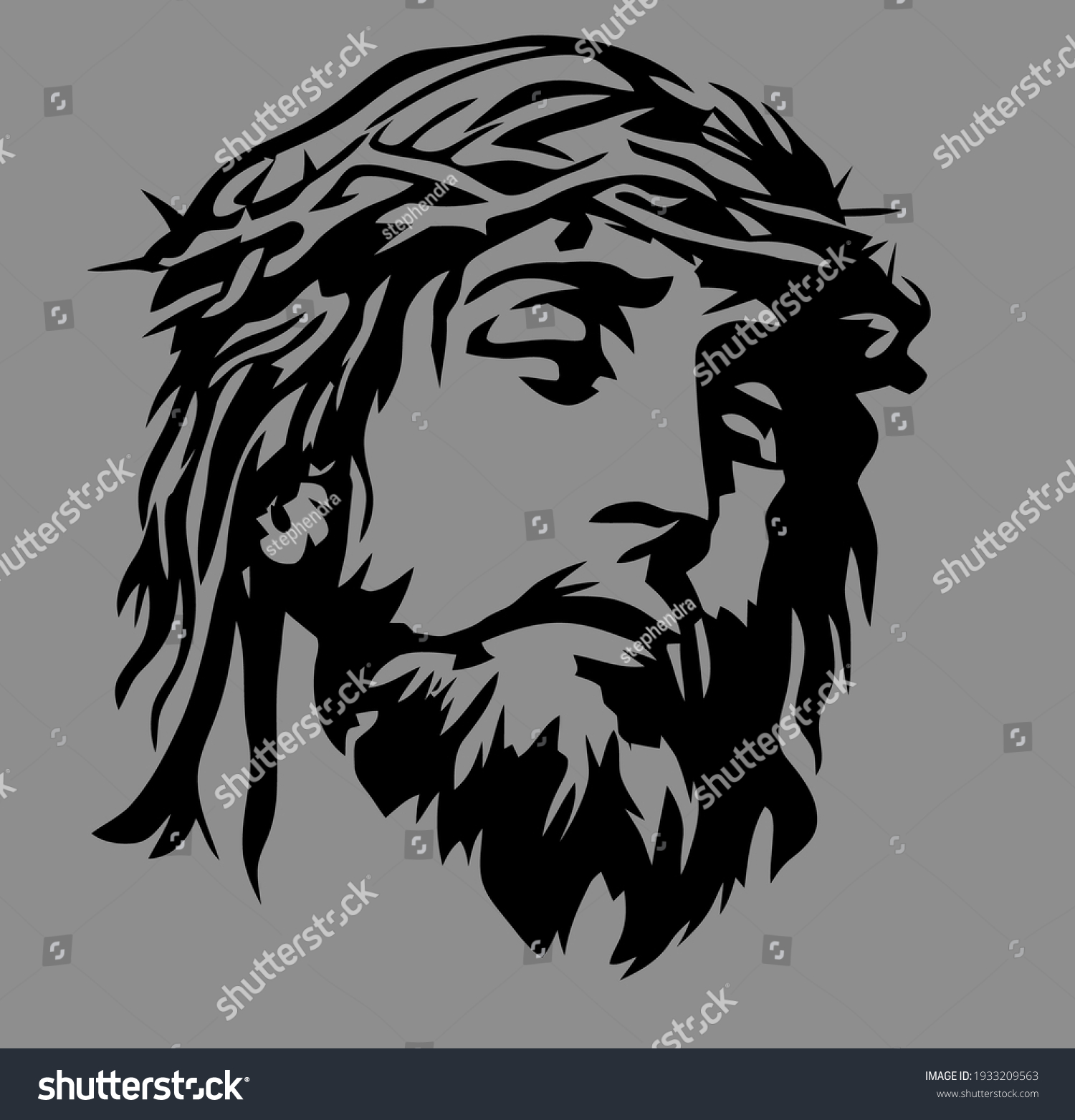 Jesus Face Vector You Can Use Stock Vector (Royalty Free) 1933209563 ...