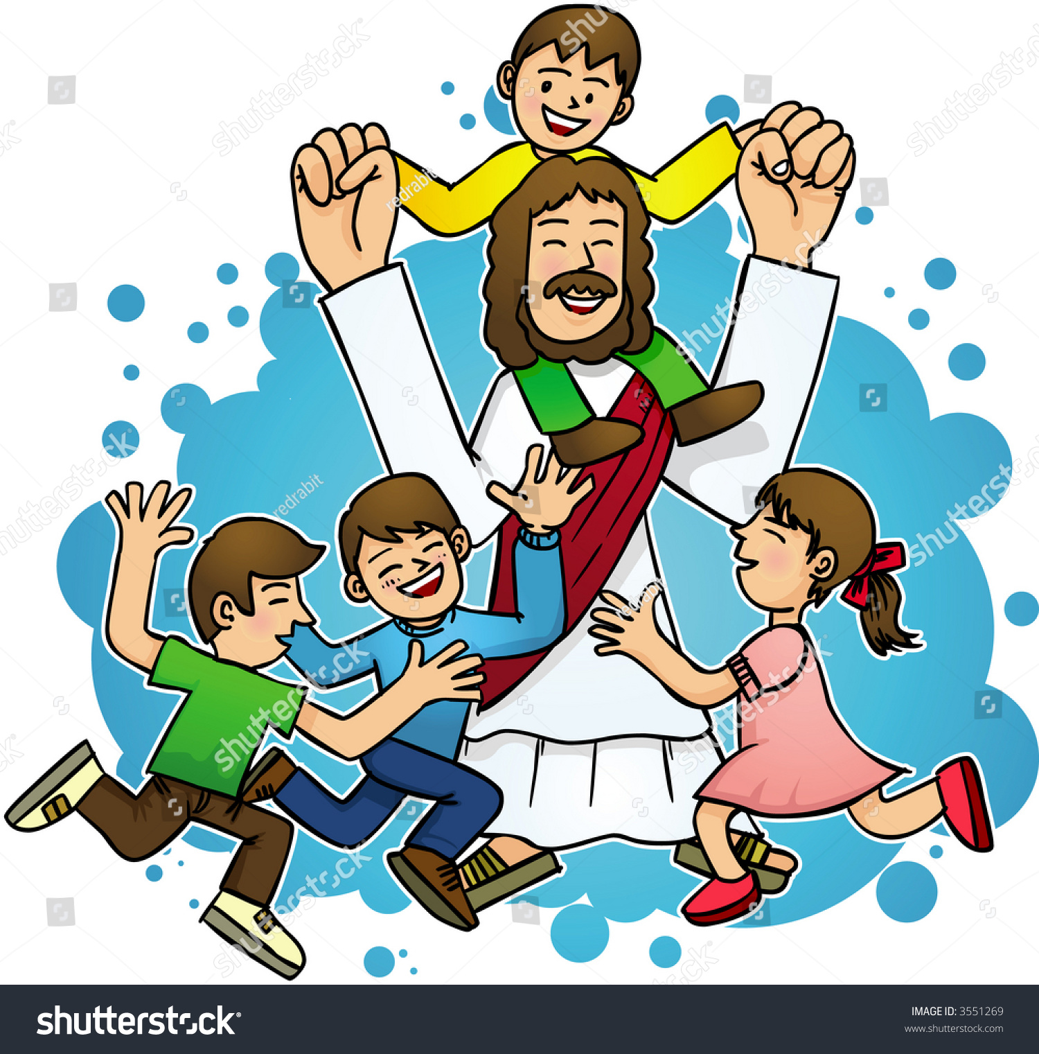 Jesus Love Children Stock Vector Illustration 3551269 : Shutterstock