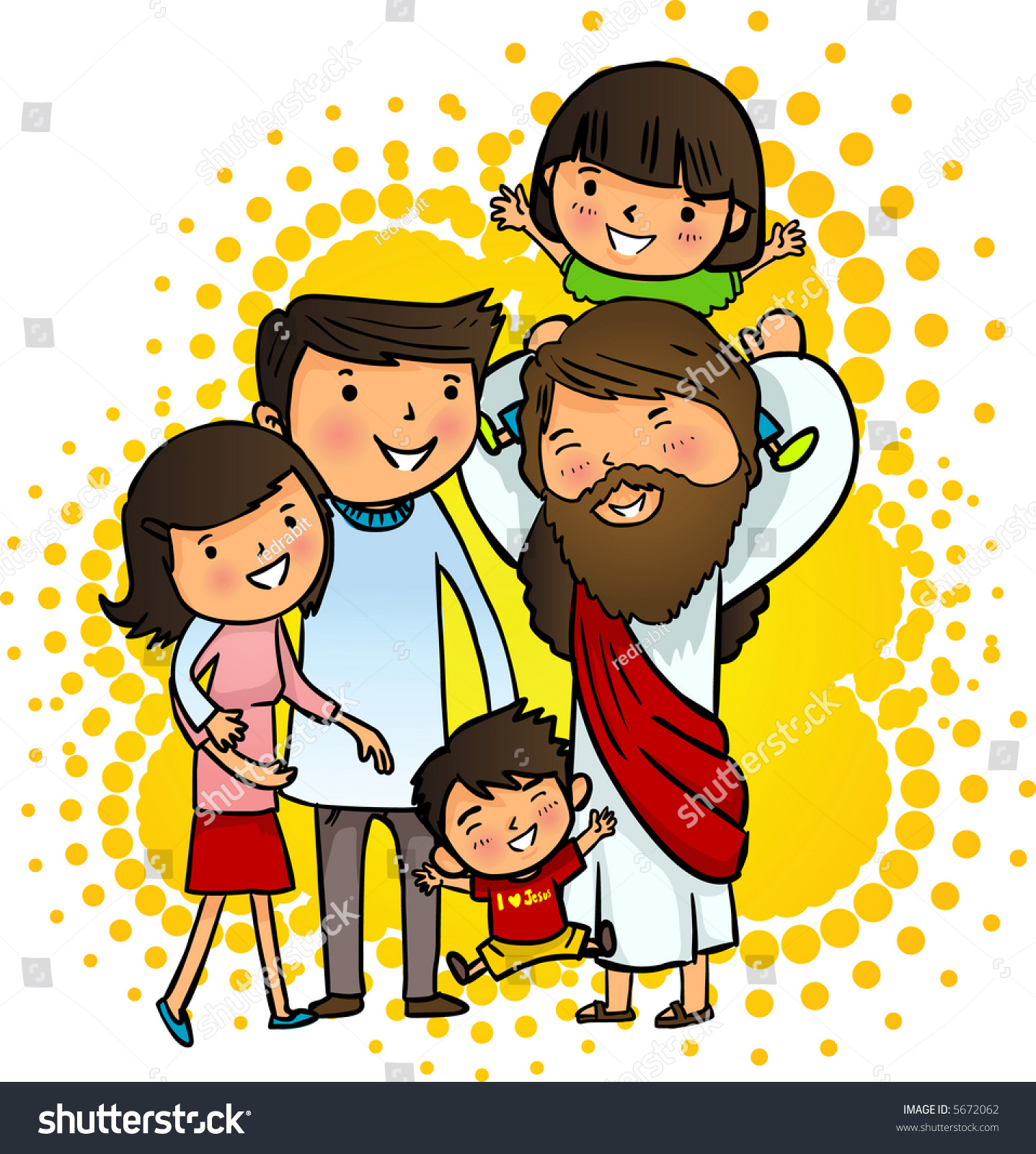Jesus Love My Family Stock Vector 5672062 - Shutterstock