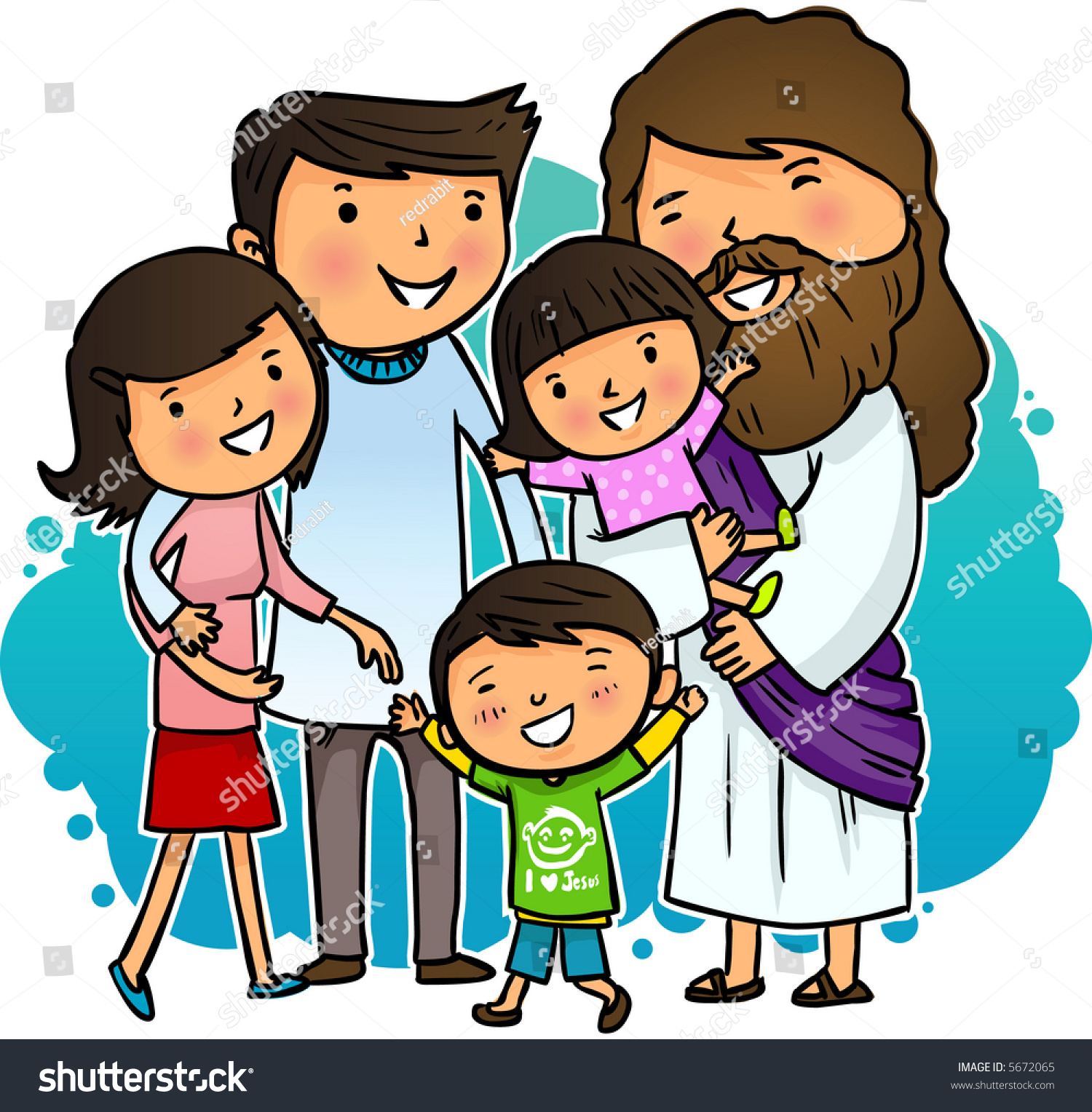 Jesus Love My Family Stock Vector 5672065 - Shutterstock