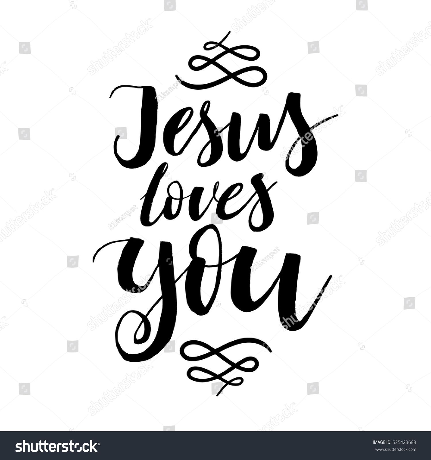 Jesus Loves You Vector Inspirational quote Design element for housewarming poster t