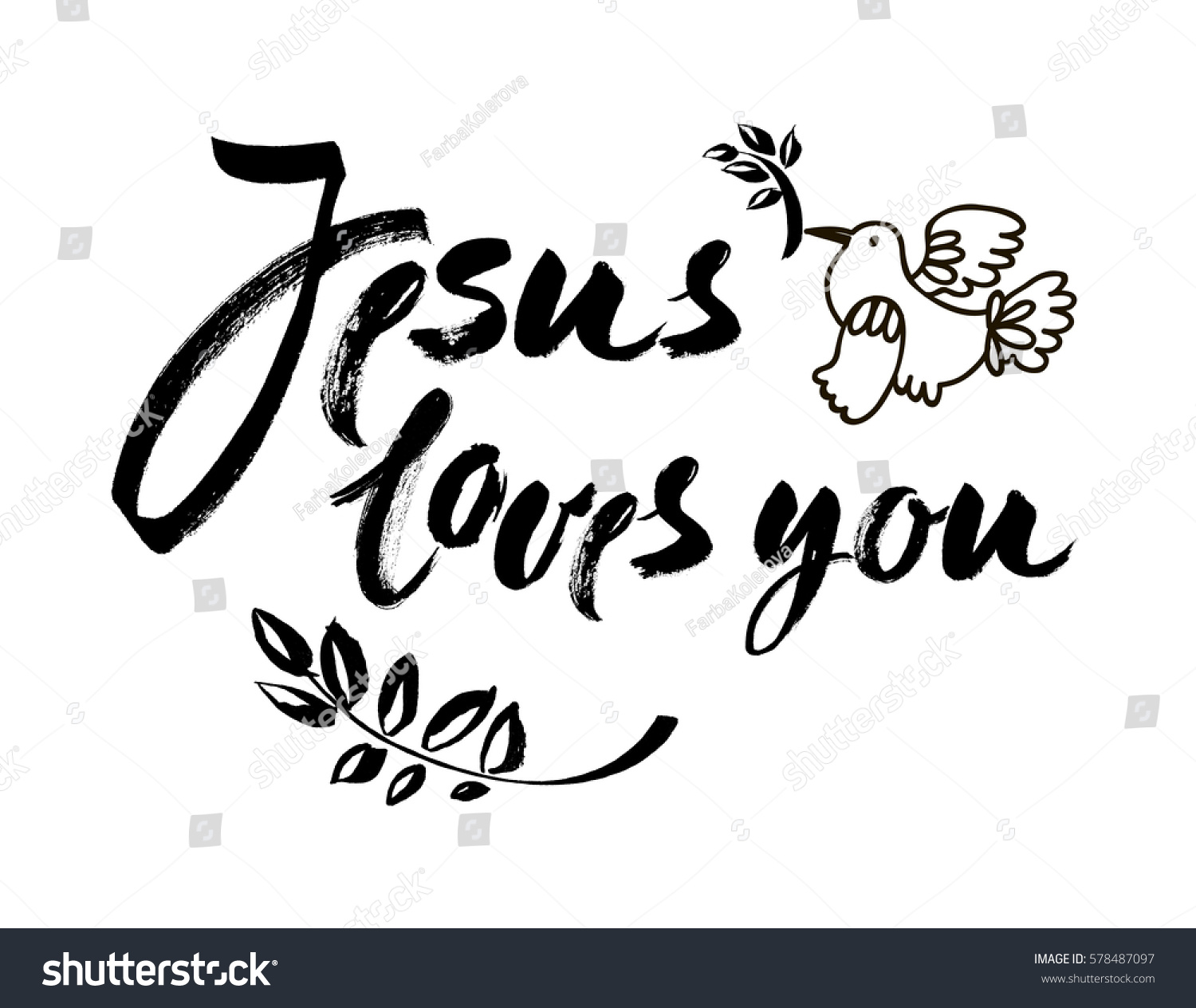 Jesus Loves You Vector Inspirational quote Design element for housewarming poster t