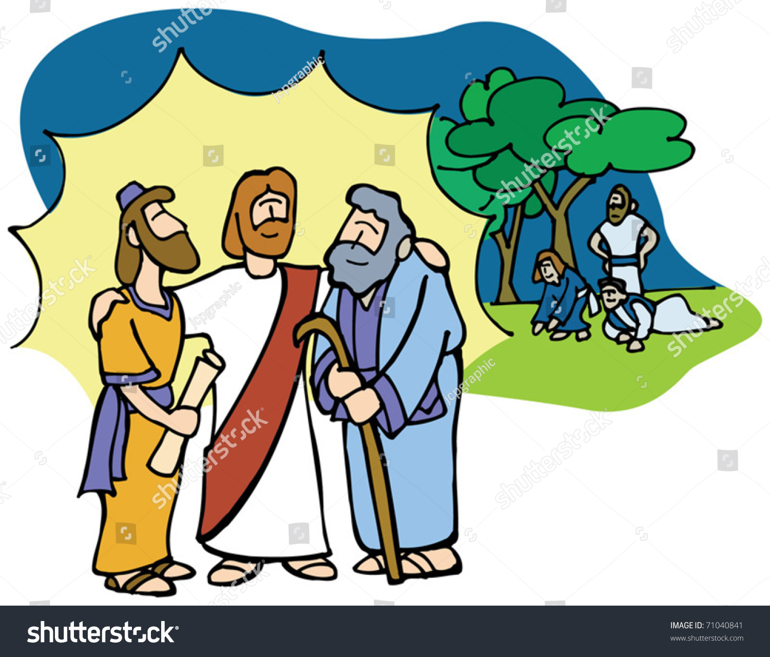 Jesus Transfiguration Moses Elijah Stock Vector 71040841 - Shutterstock
