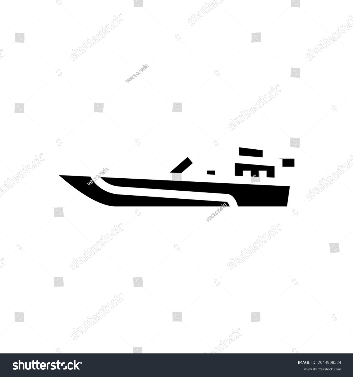 SVG of jet boat glyph icon vector. jet boat sign. isolated contour symbol black illustration svg